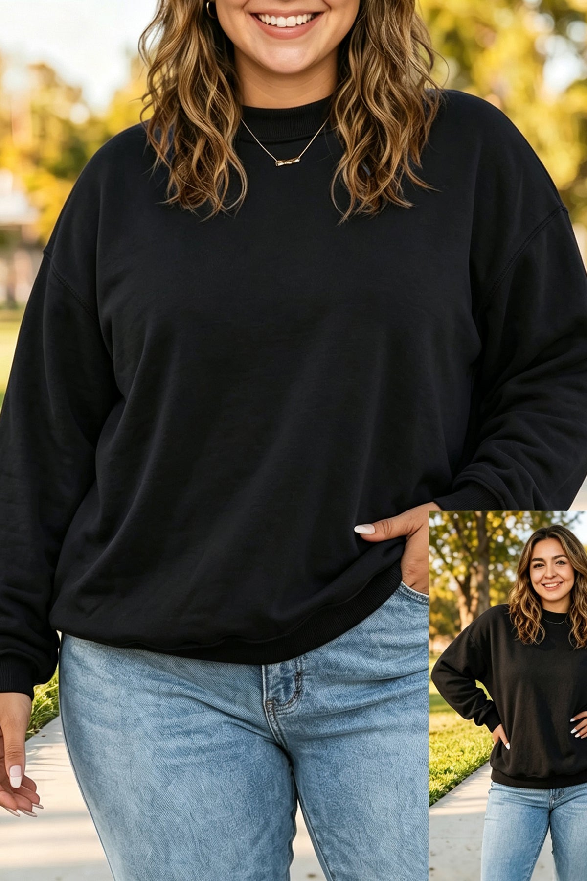 Bright Pink Exposed Seam Detail Reversible Double Wear Plus Size Sweatshirt