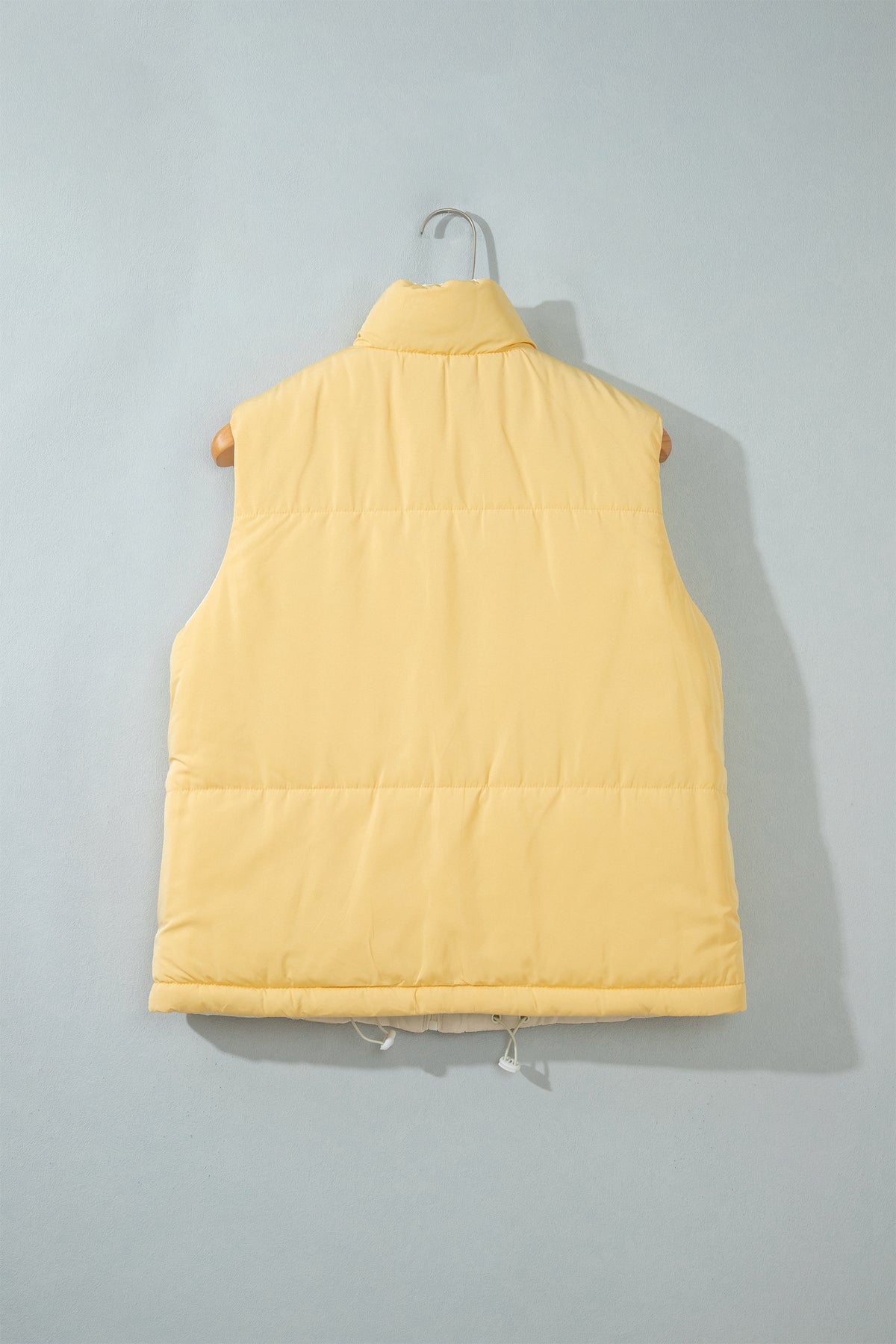 Parchment Reversible Double Wear Color Stand Neck Zip Pocket Quilted Vest