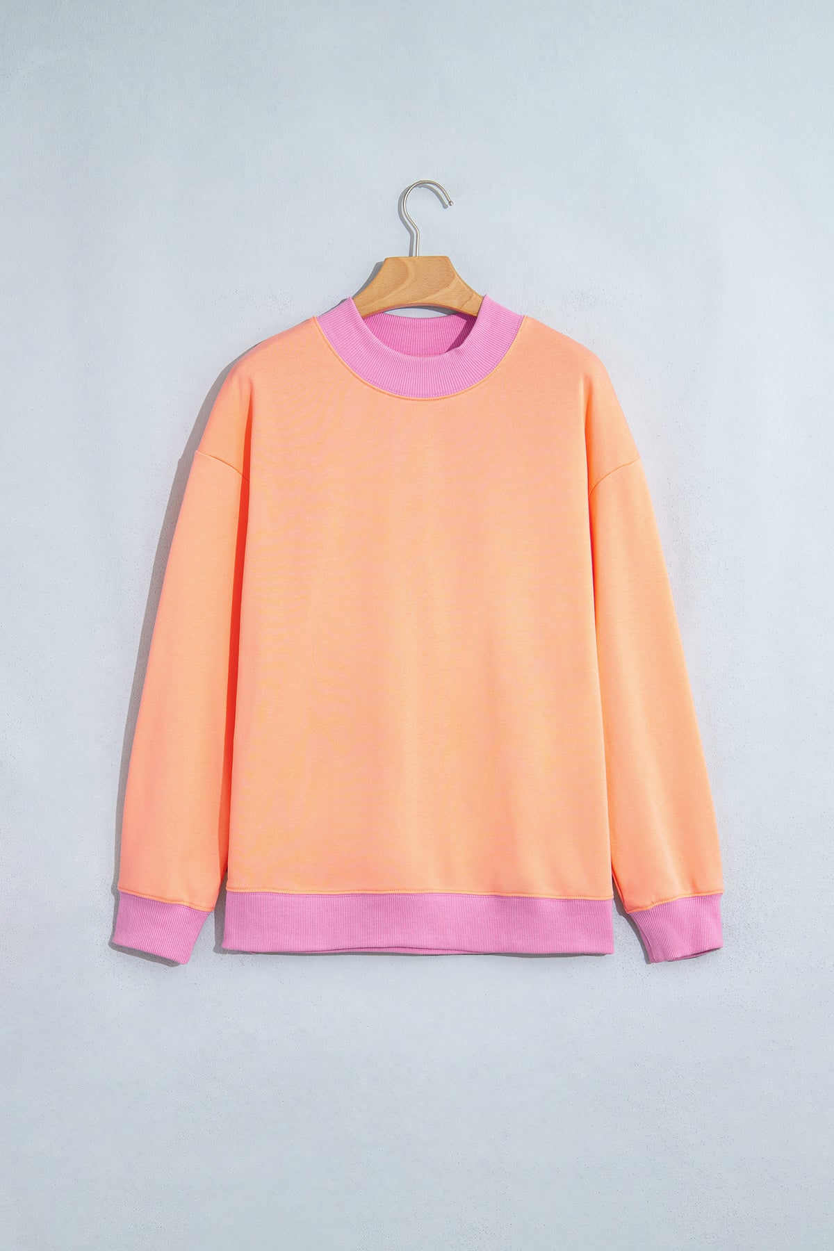 Dirty blue Colorblock Trim Crewneck Sweatshirt