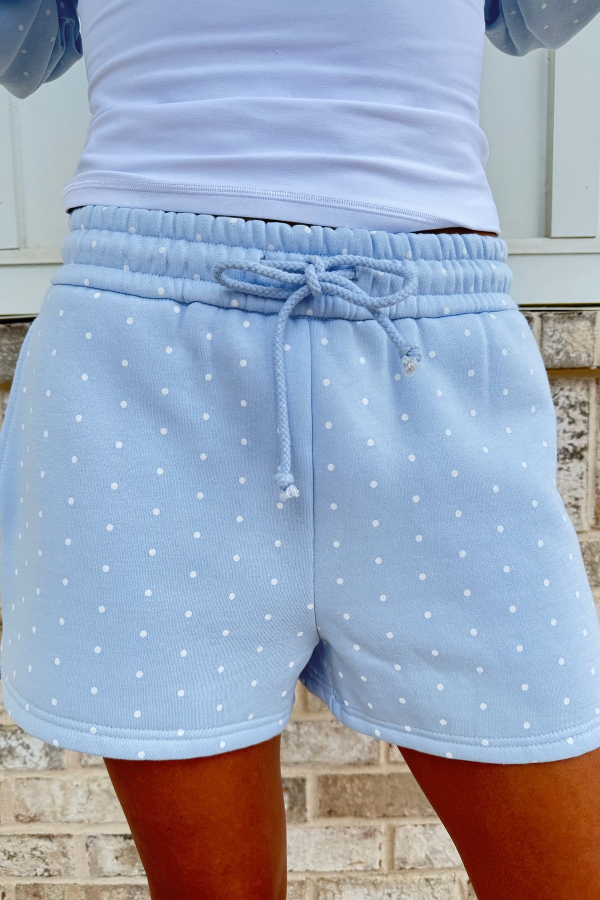 Pink Polka Dot Printed Oversized Hoodie Casual Shorts Set