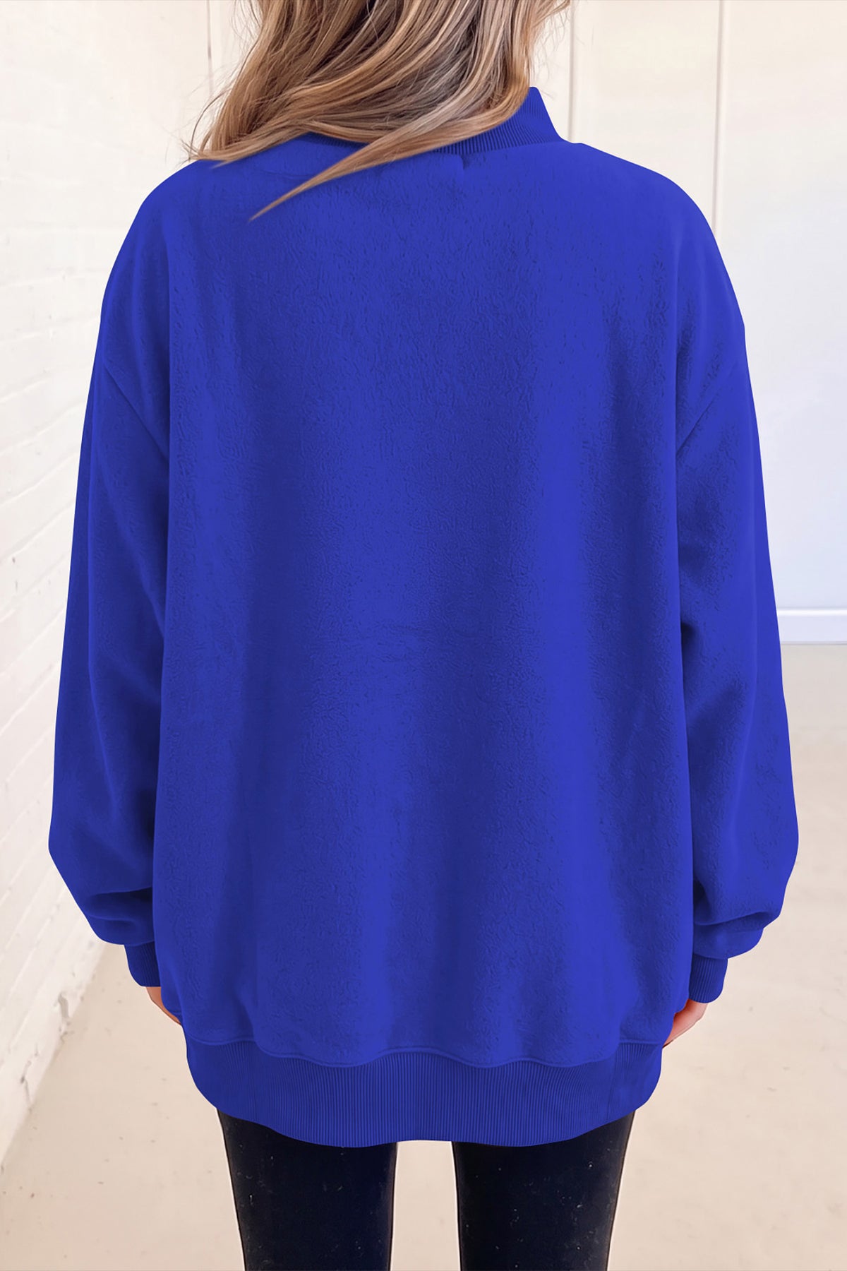 Bluing Oversize Reversible Mock Neck Sweatshirt
