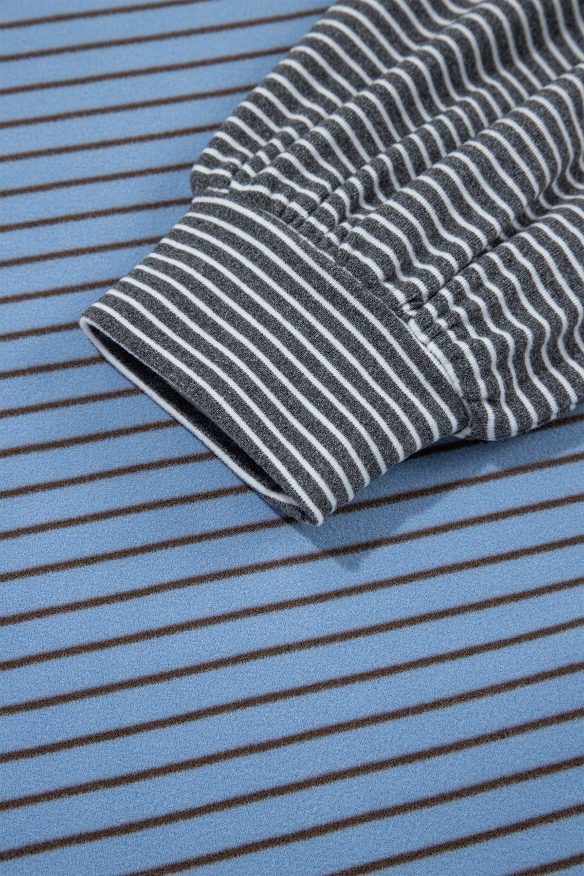 Sky Blue Stripe Color Block Contrast Round Neck Shift