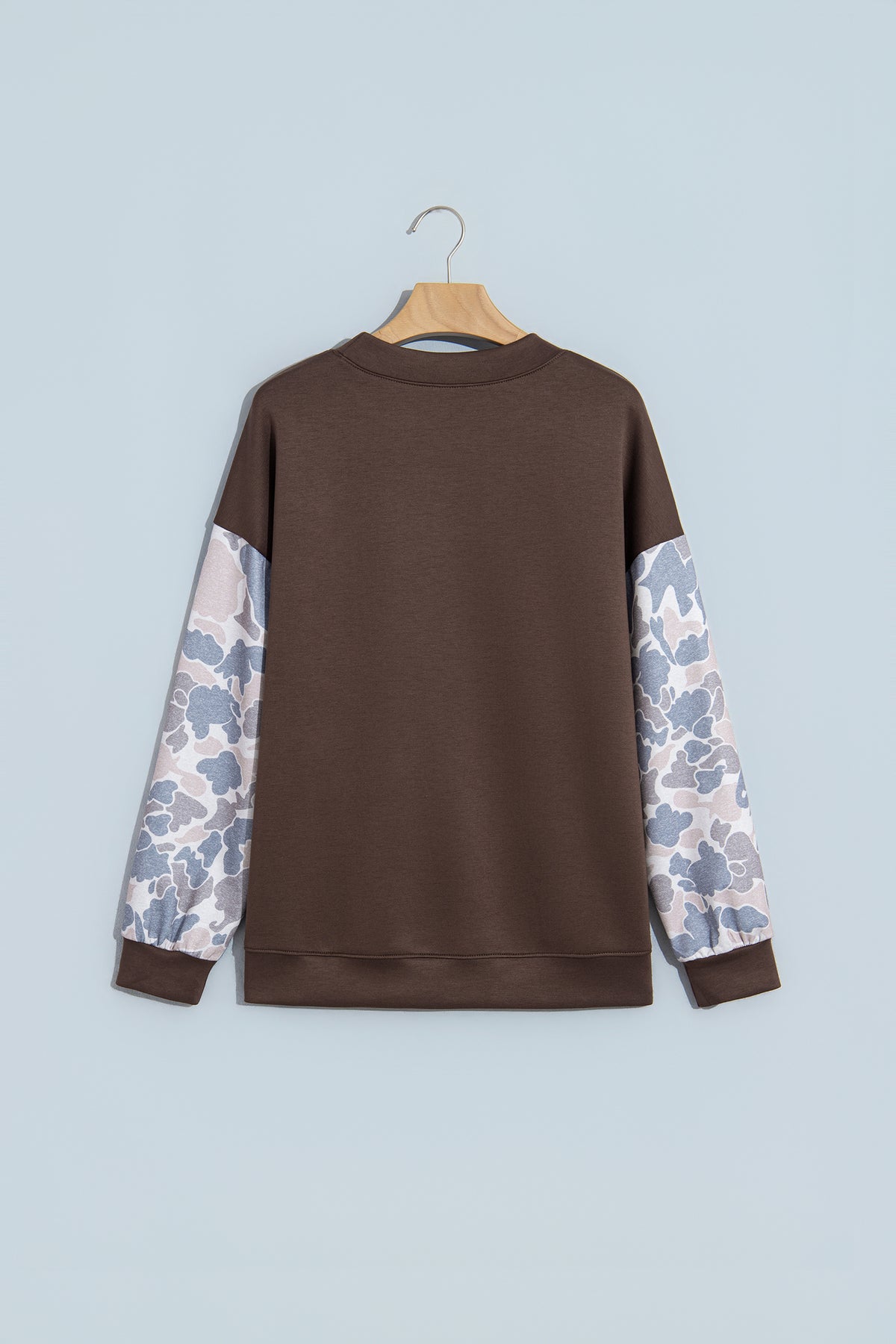 Coffee Camouflage Sleeve Crewneck Sweatshirt