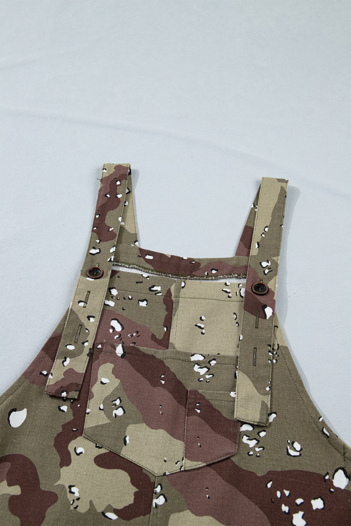 Green Camouflage Print Leopard Loose Denim Overall Cropped Jumpsuit
