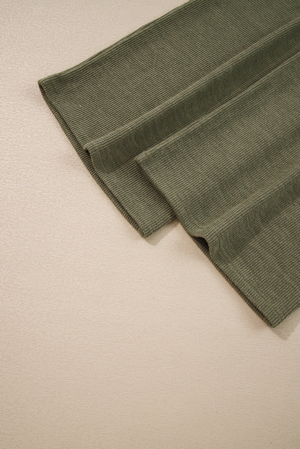 Laurel Green Solid Knit Loose Straight Leg Casual Overall Jumpsuit
