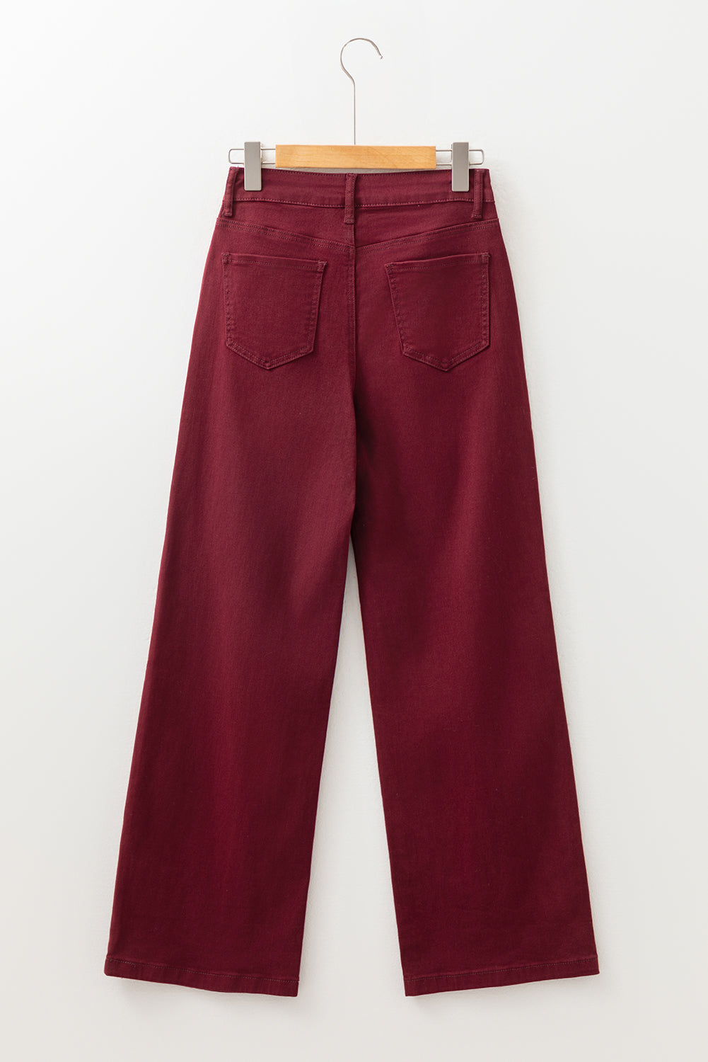 Coffee Loose Straight High Waist Solid Jeans