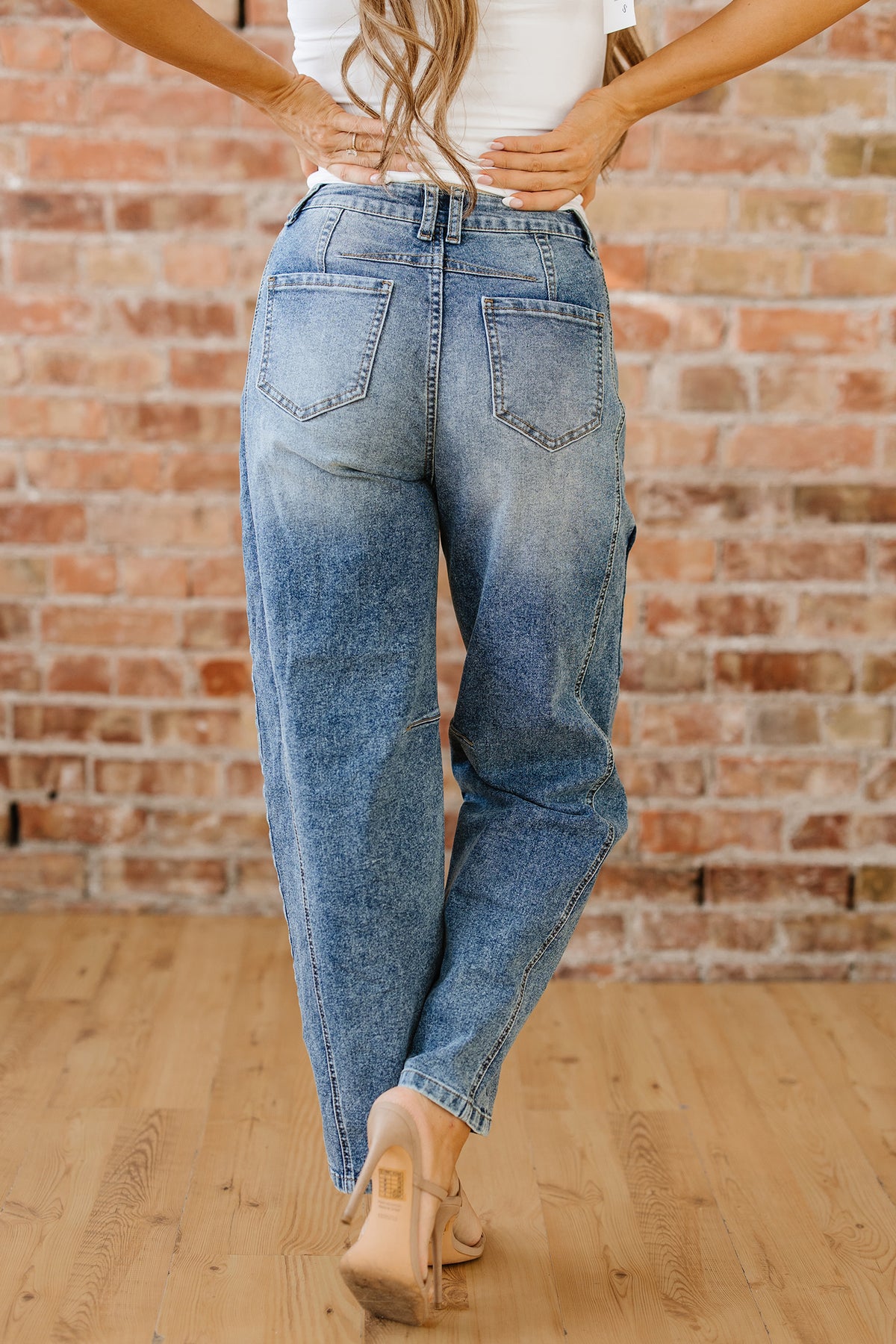 Dusk Blue Vintage Washed Seam Shift Jeans