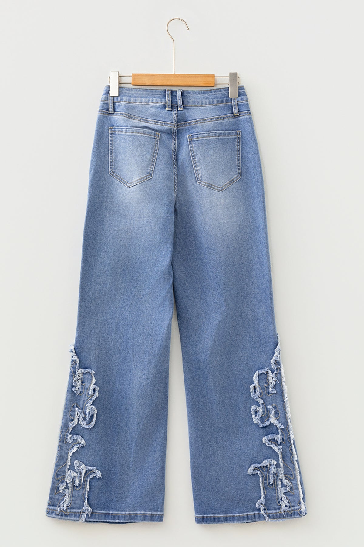 Ashleigh Blue Embroidered Western Print Flare Leg Full-Length Jeans