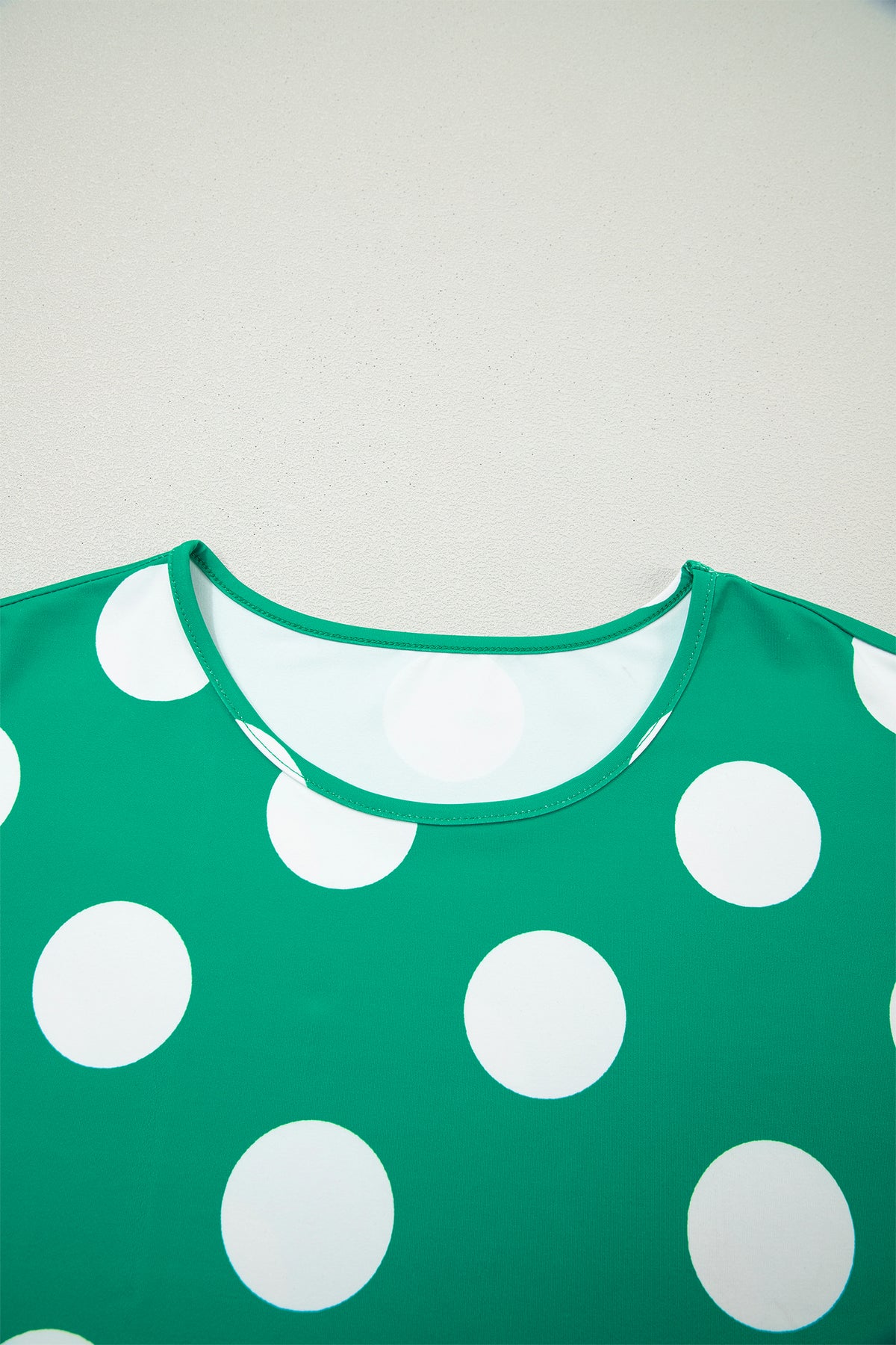 Women's Green Polka Dot Print Cropped Tee Bodycon Skort Two-Piece Set