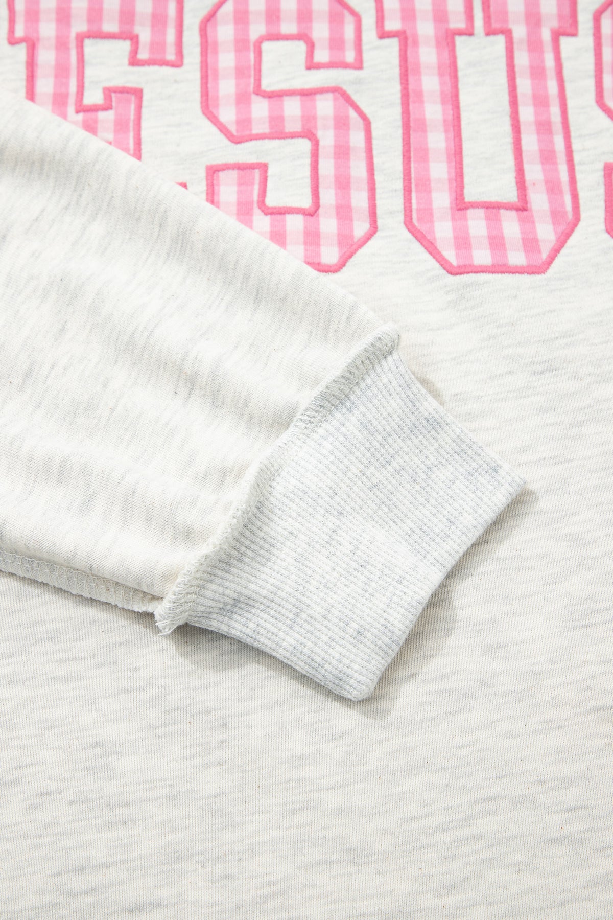 Gray High Neck Polka Dot Slogan Printed Sweatshirt