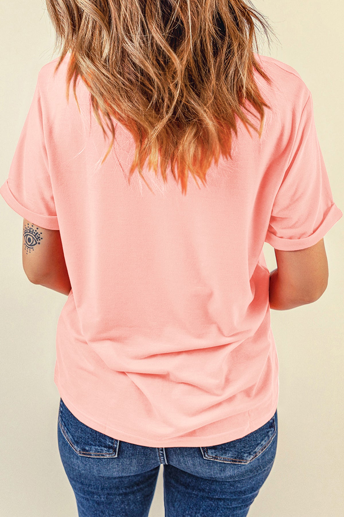 Pink Vibrant Easter Bunny Patchwork Printed T-Shirt