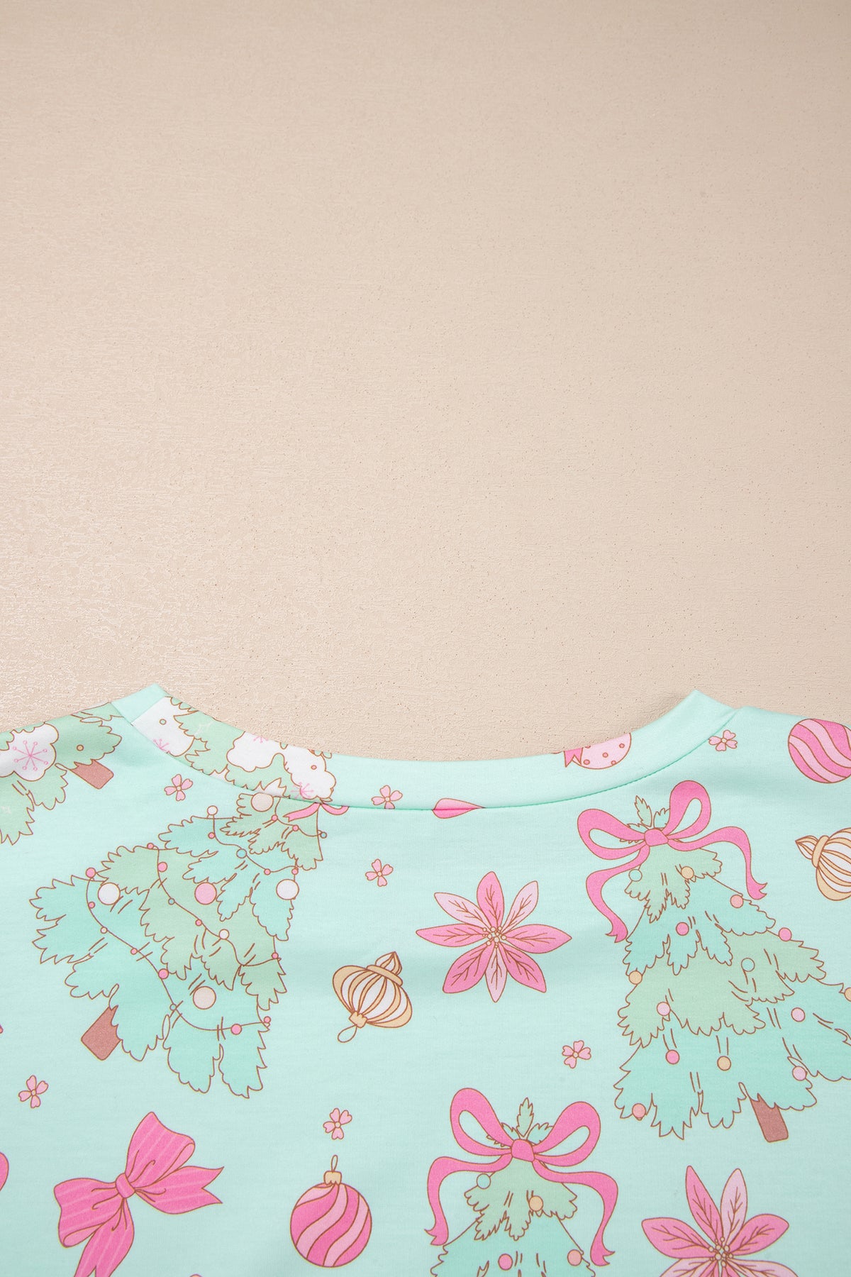 Green Abstract Print Long Sleeve Lounge Set