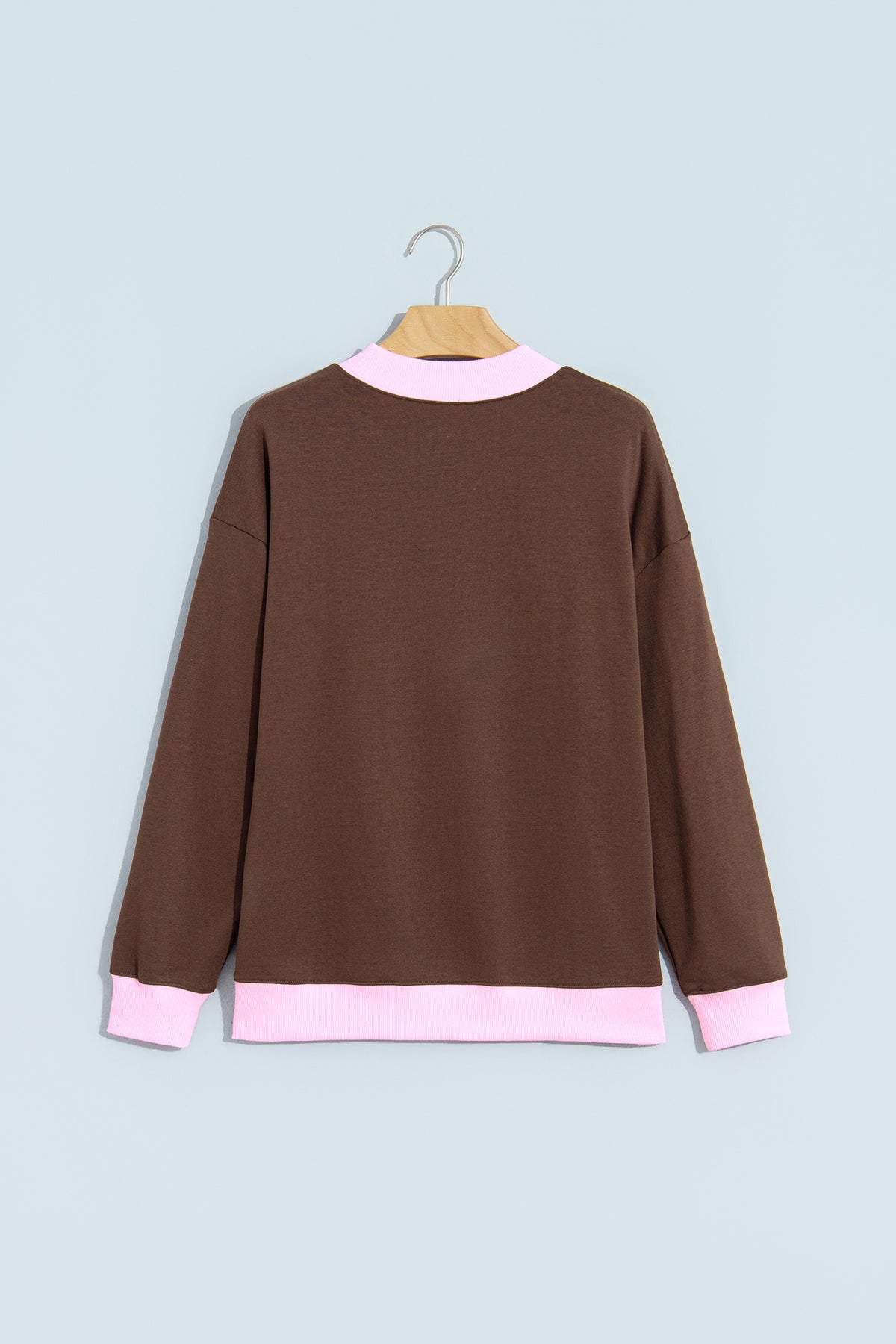 Dirty blue Colorblock Trim Crewneck Sweatshirt
