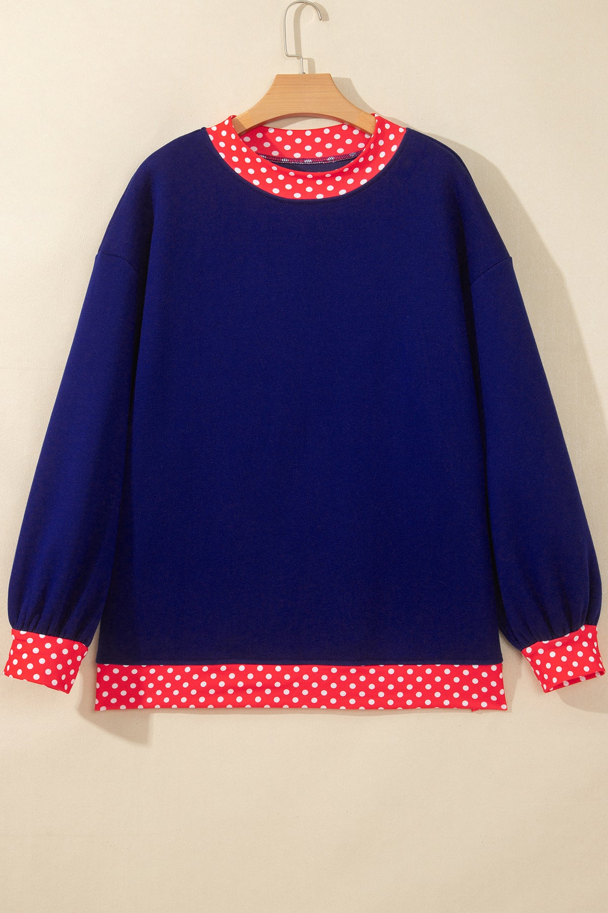 Tillandsia Purple Polka Dot Oversized Sweatshirt