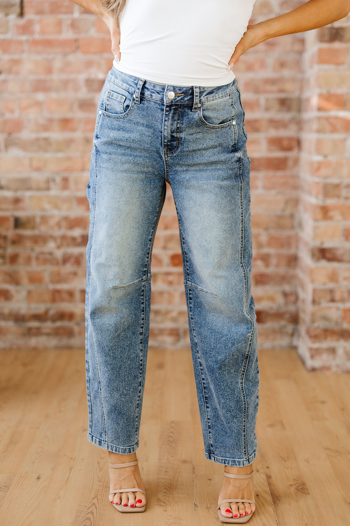 Dusk Blue Vintage Washed Seam Shift Jeans