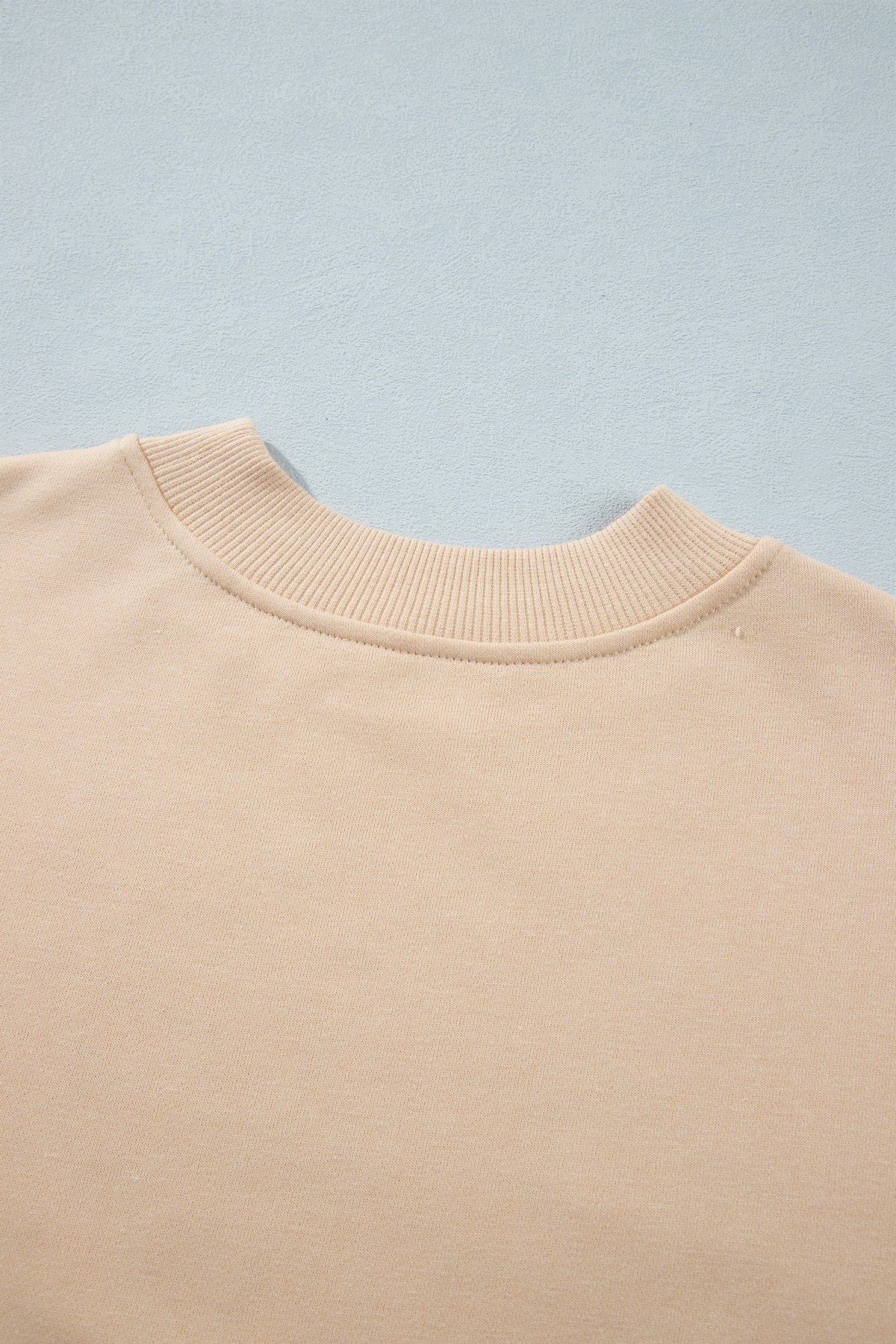 Light French Beige Western Embroidery Round Neck Sweatshirt
