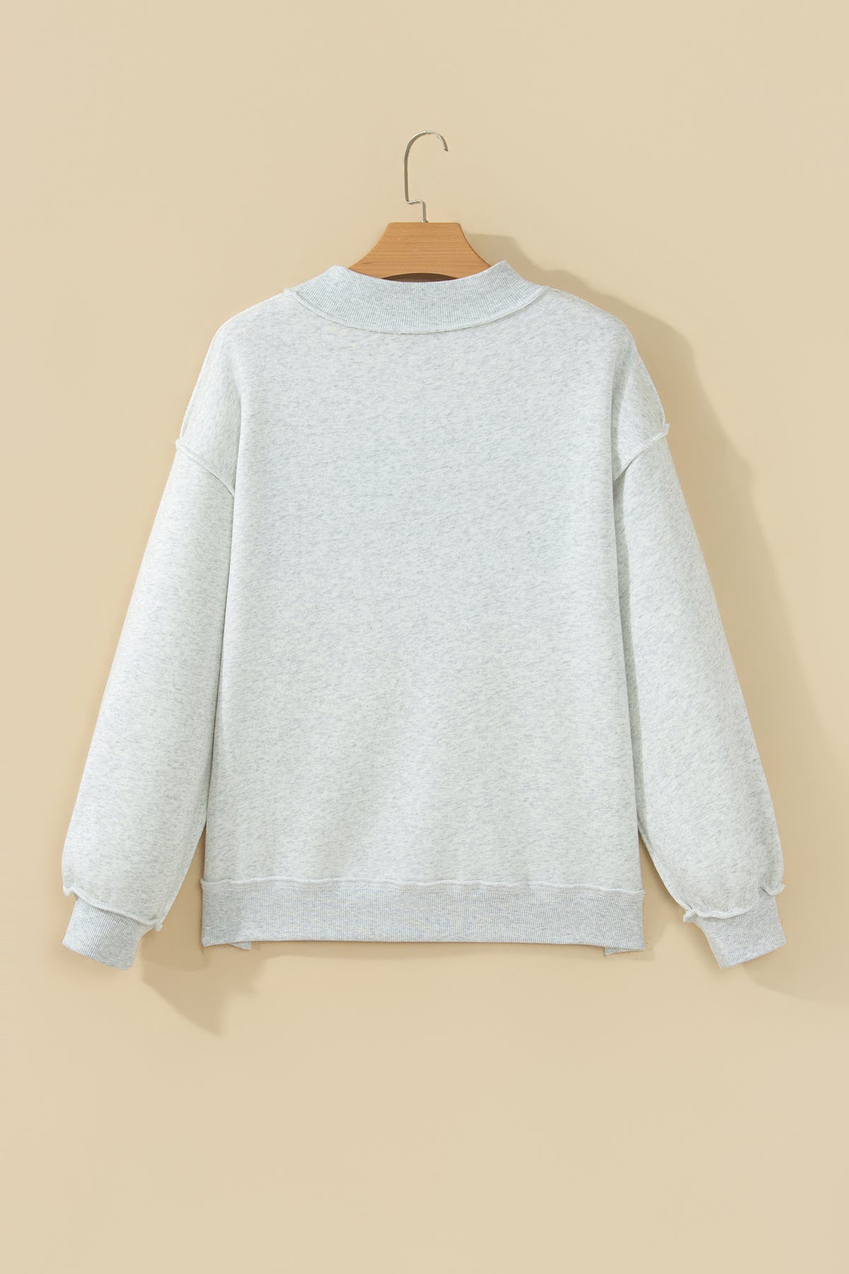 Light Gray TEQUILA HUNGOVER Reversible Print Mock Neck Sweatshirt