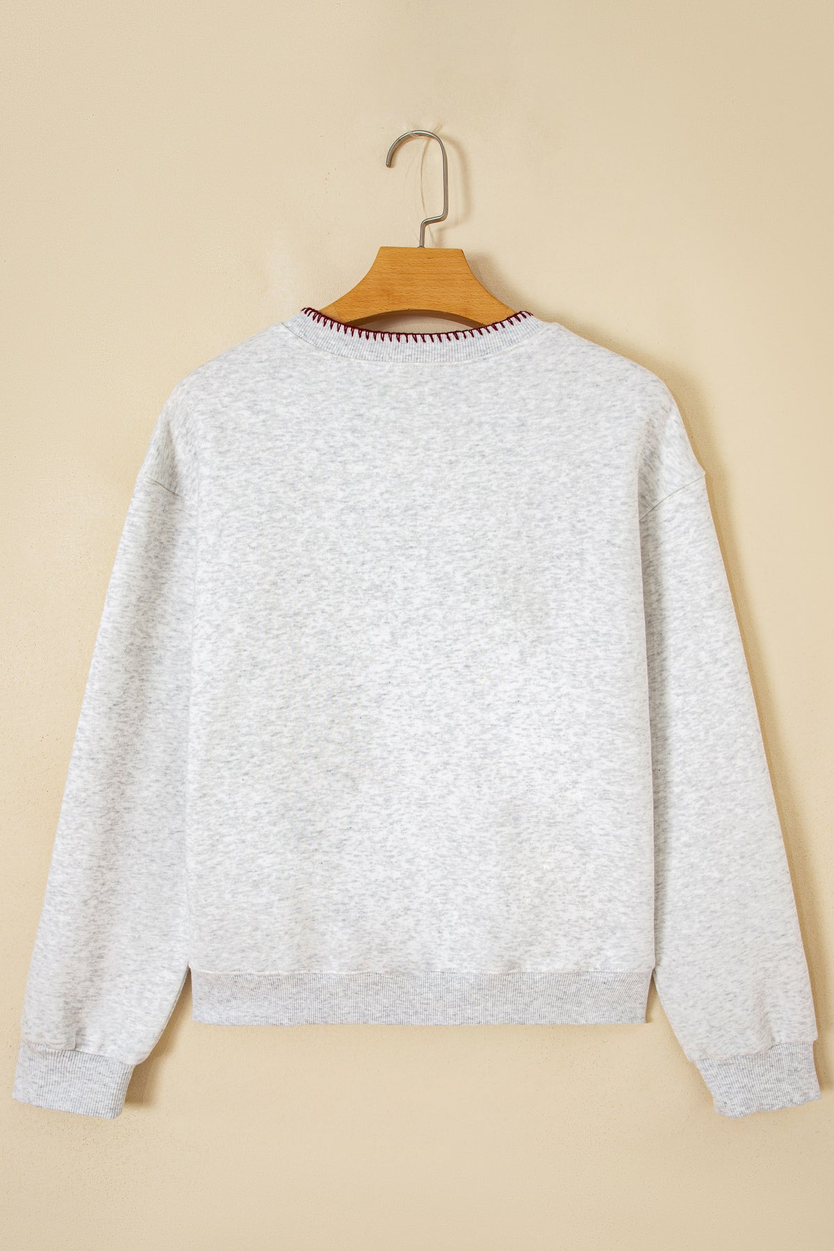 Light Grey Western Print Embroidered Sweatshirt