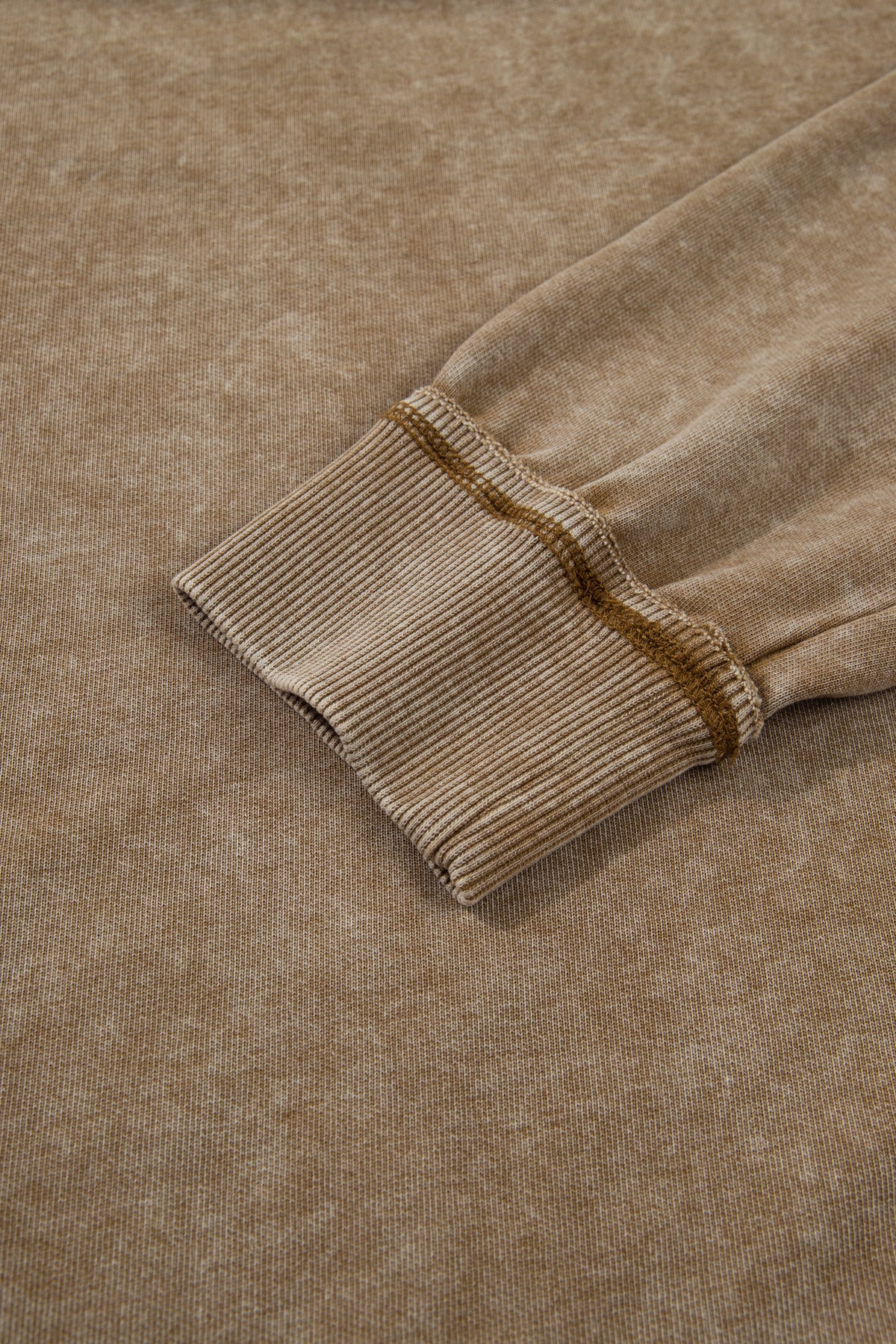 Brown Washed Vintage High Neck Sweatshirt