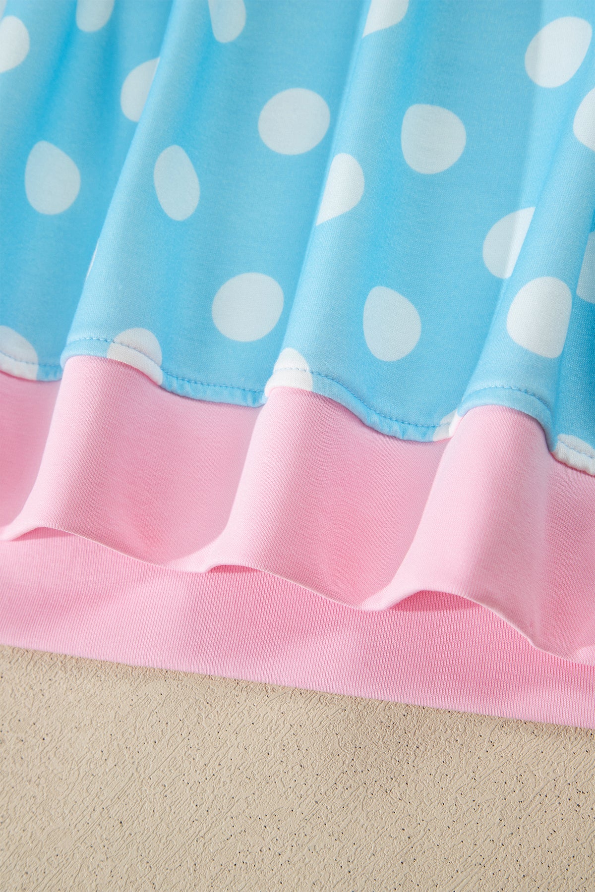 Women's Sky Blue Polka Dot Short-Sleeve Top & Pants Set
