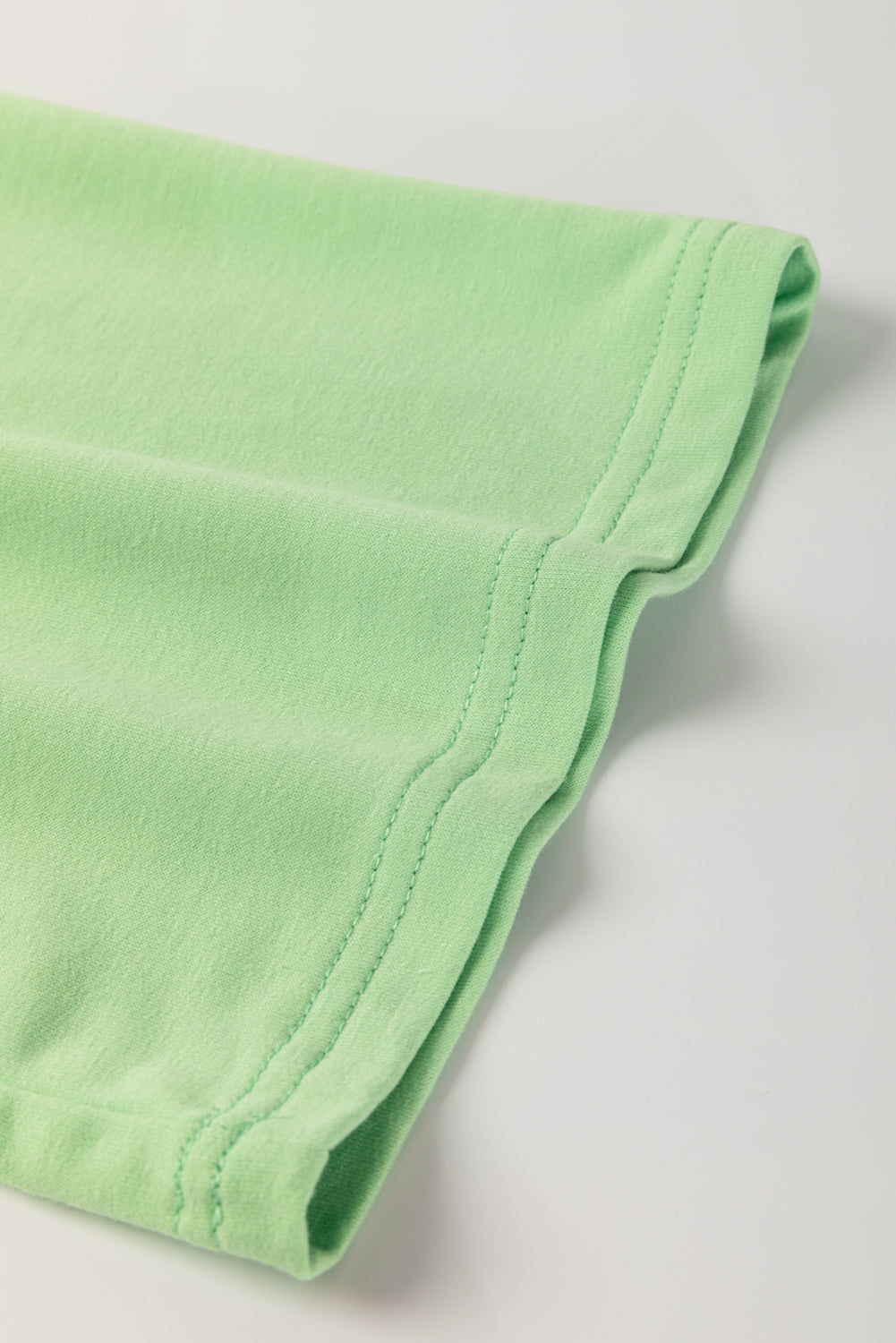 Meadow Mist Green Plus Size V-Neck Drop-Shoulder Tee Loose Shorts 2pcs Outfit