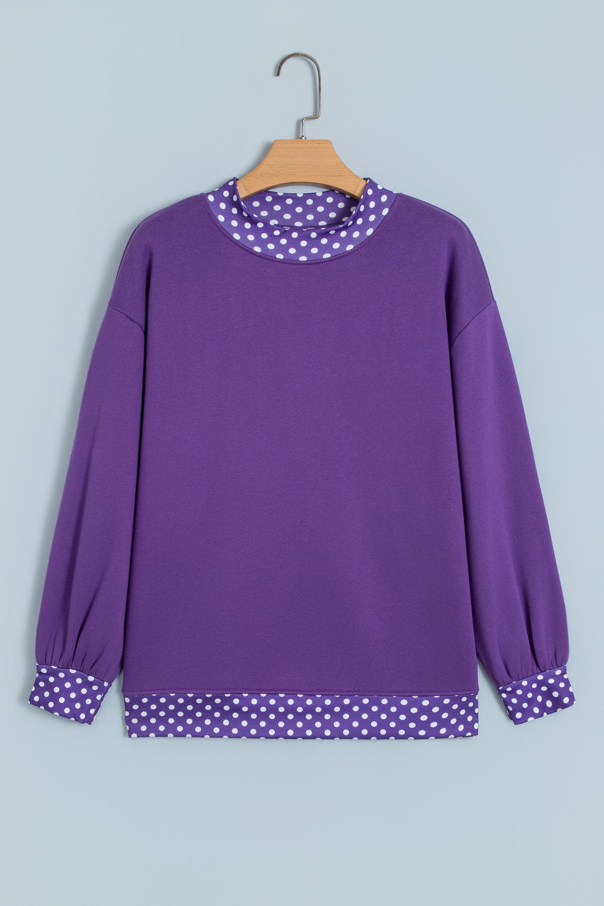 Tillandsia Purple Polka Dot Oversized Sweatshirt