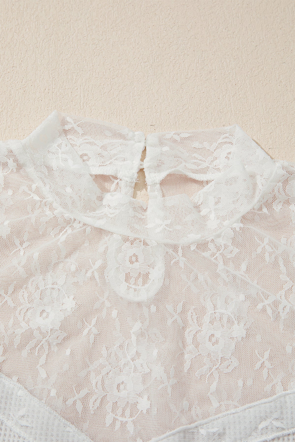 Jet Stream Lace Mesh Long Sleeve Top