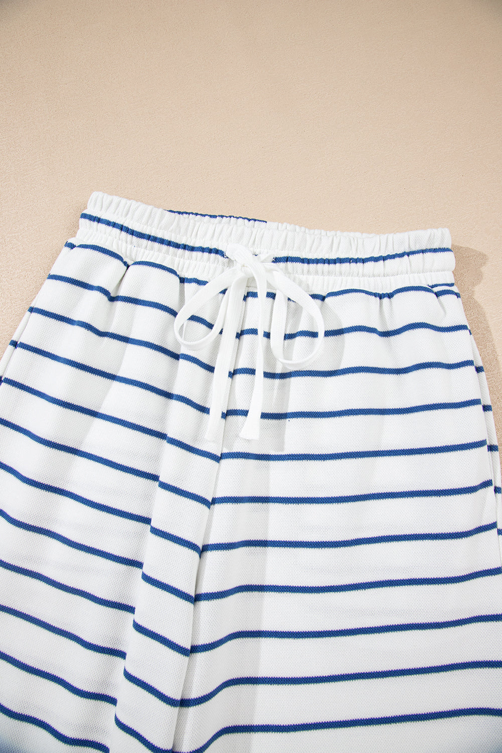 Women's Sail Blue Striped Long-Sleeve Top Wide Leg Pants Two-Piece Outfit Set