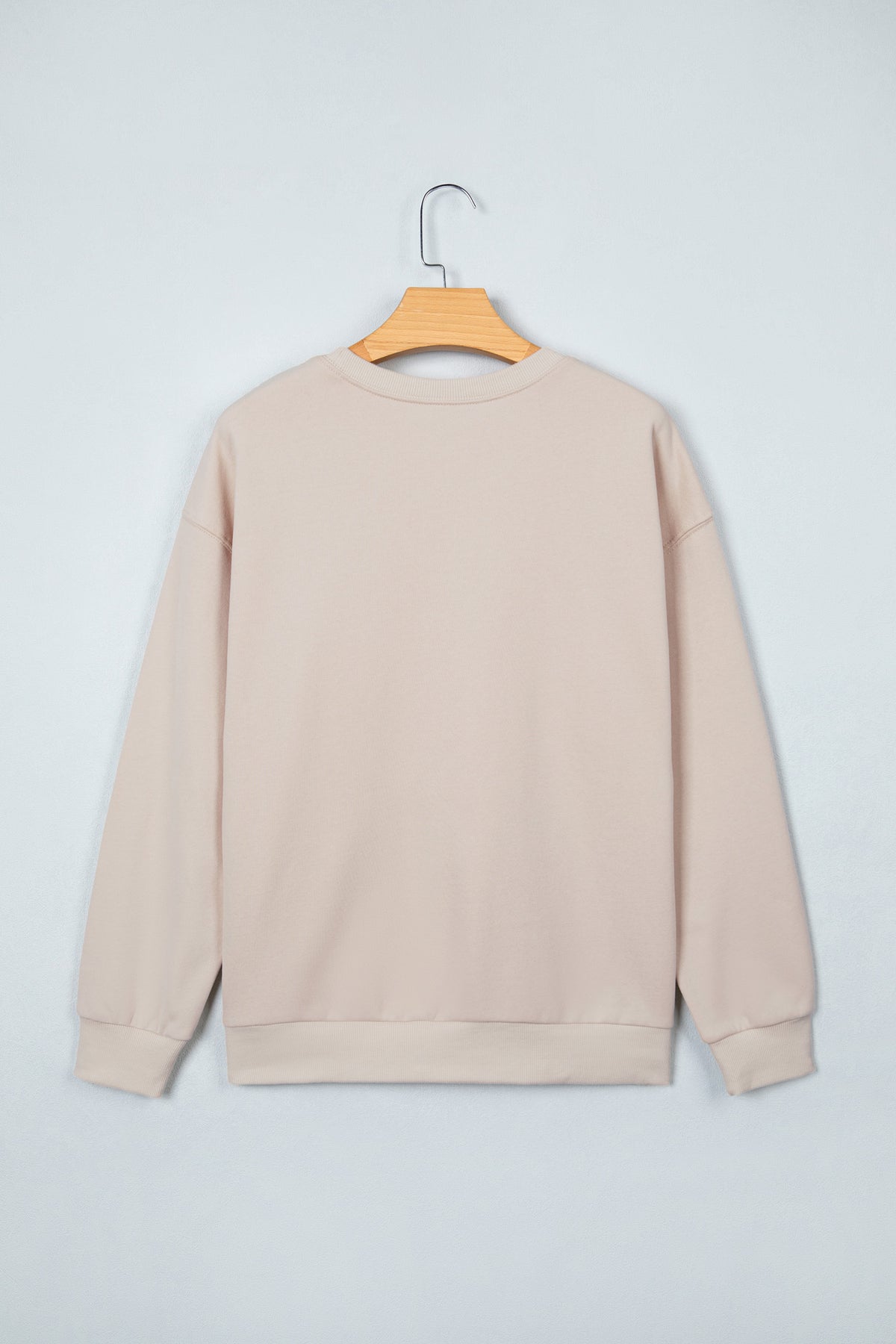 Beige GOOD LUCK Western Horse Print Oversized Sweatshirt