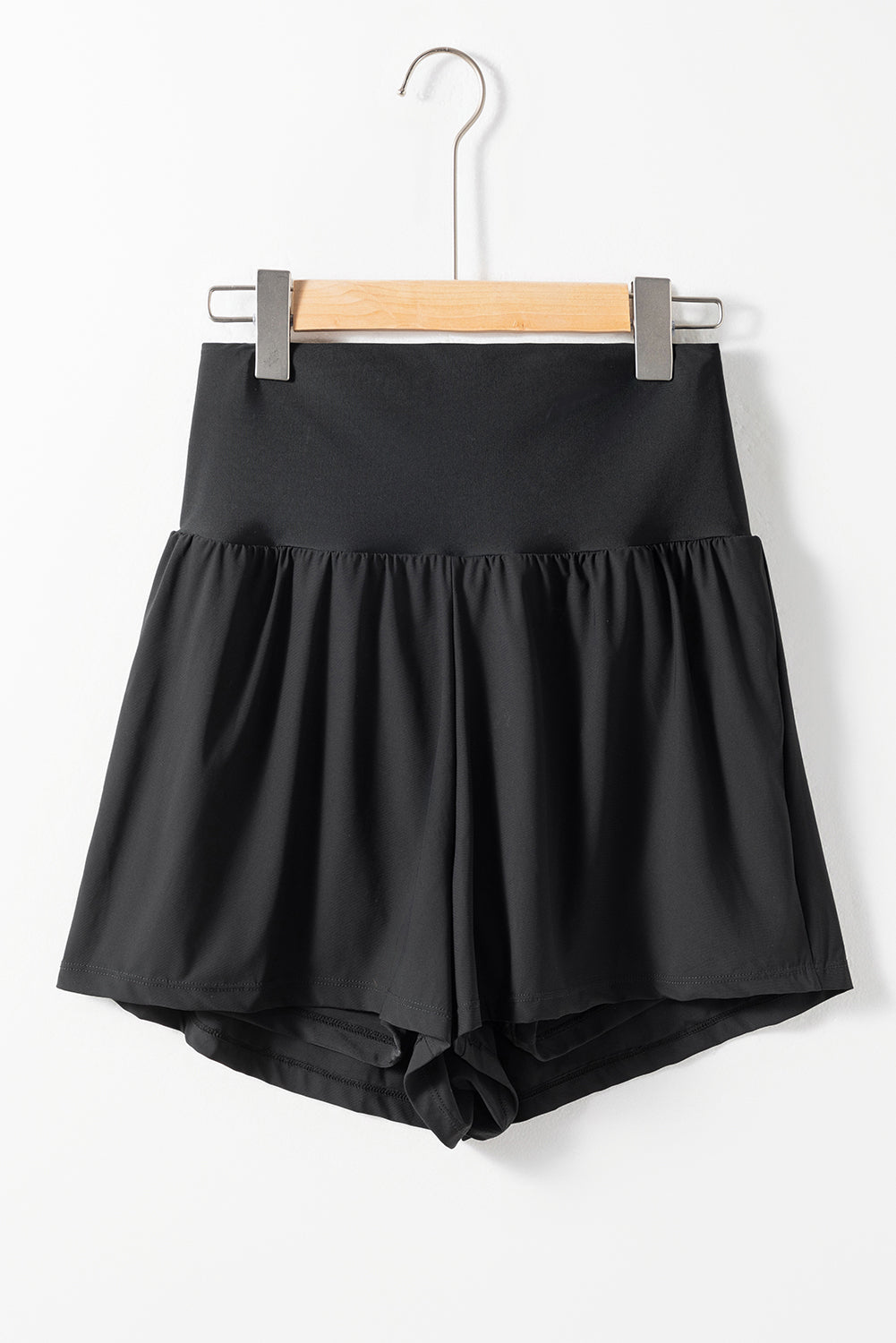 Black Wide-Waistband Swim Shorts