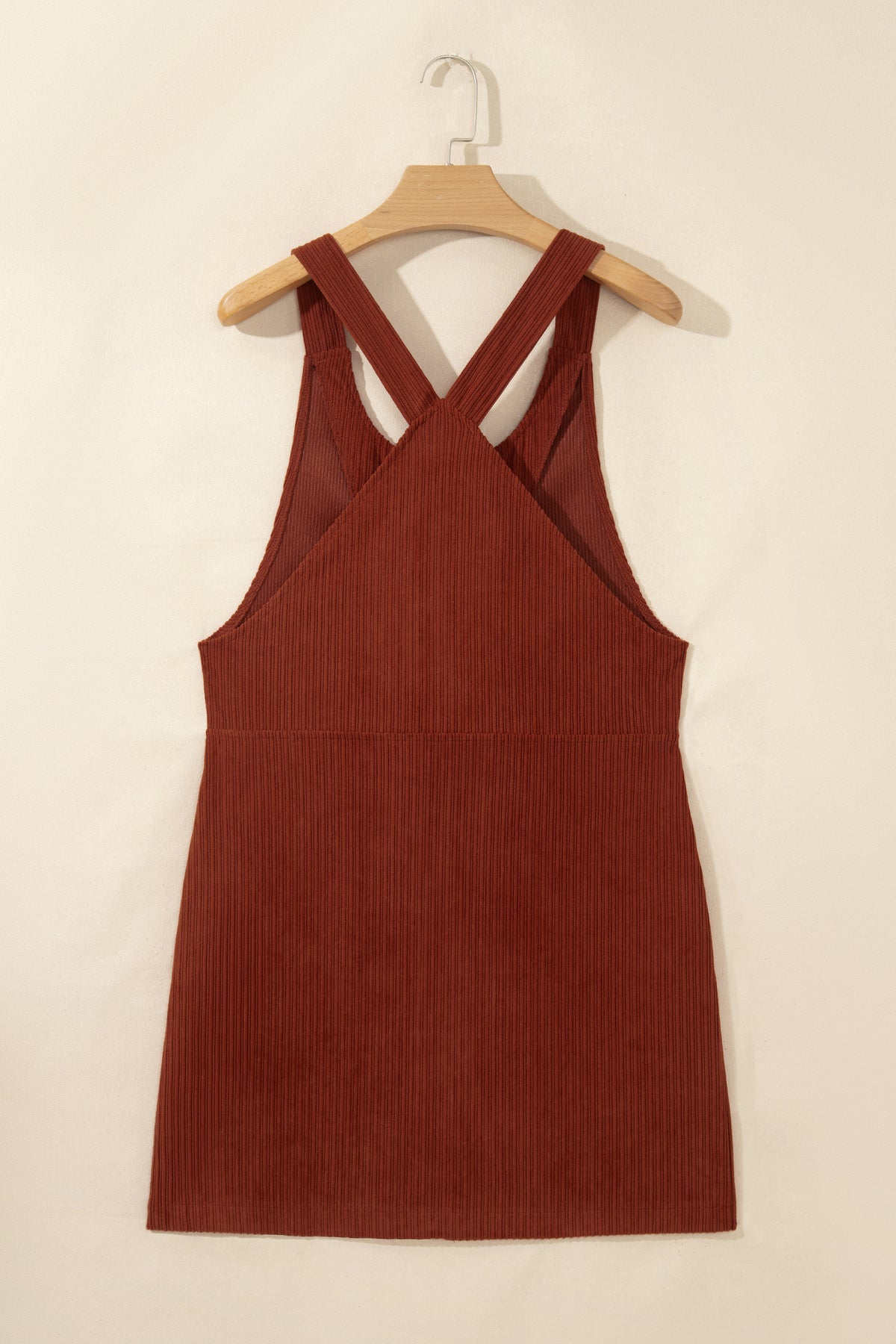 Clay Ribbed Corduroy Zip Up Sleeveless Pocket Sheath Dress