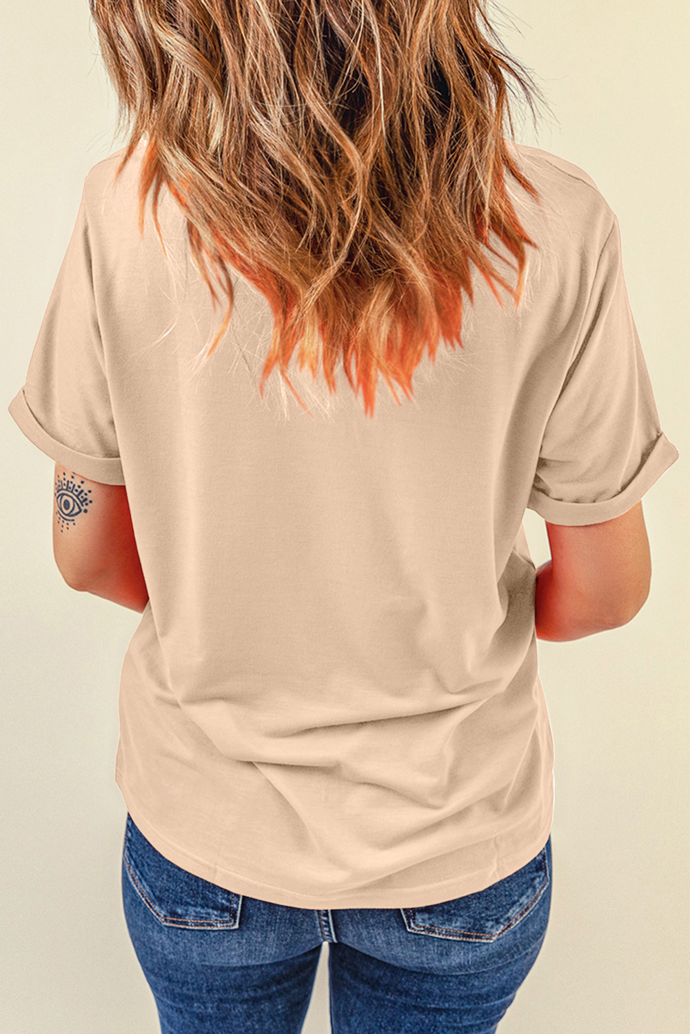 Khaki Gallant Horses Printed Casual T-Shirt