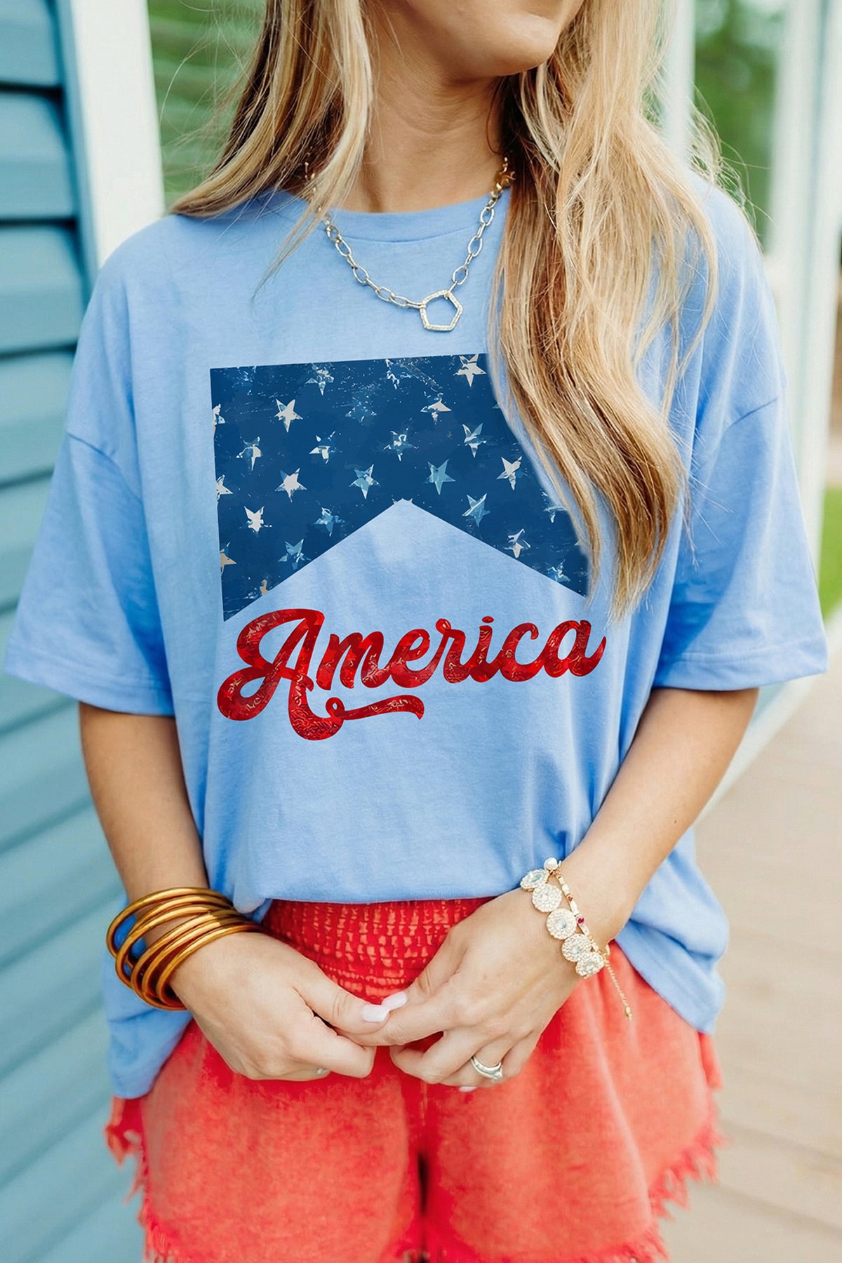 Myosotis America Fashion Print Relaxed T-Shirt