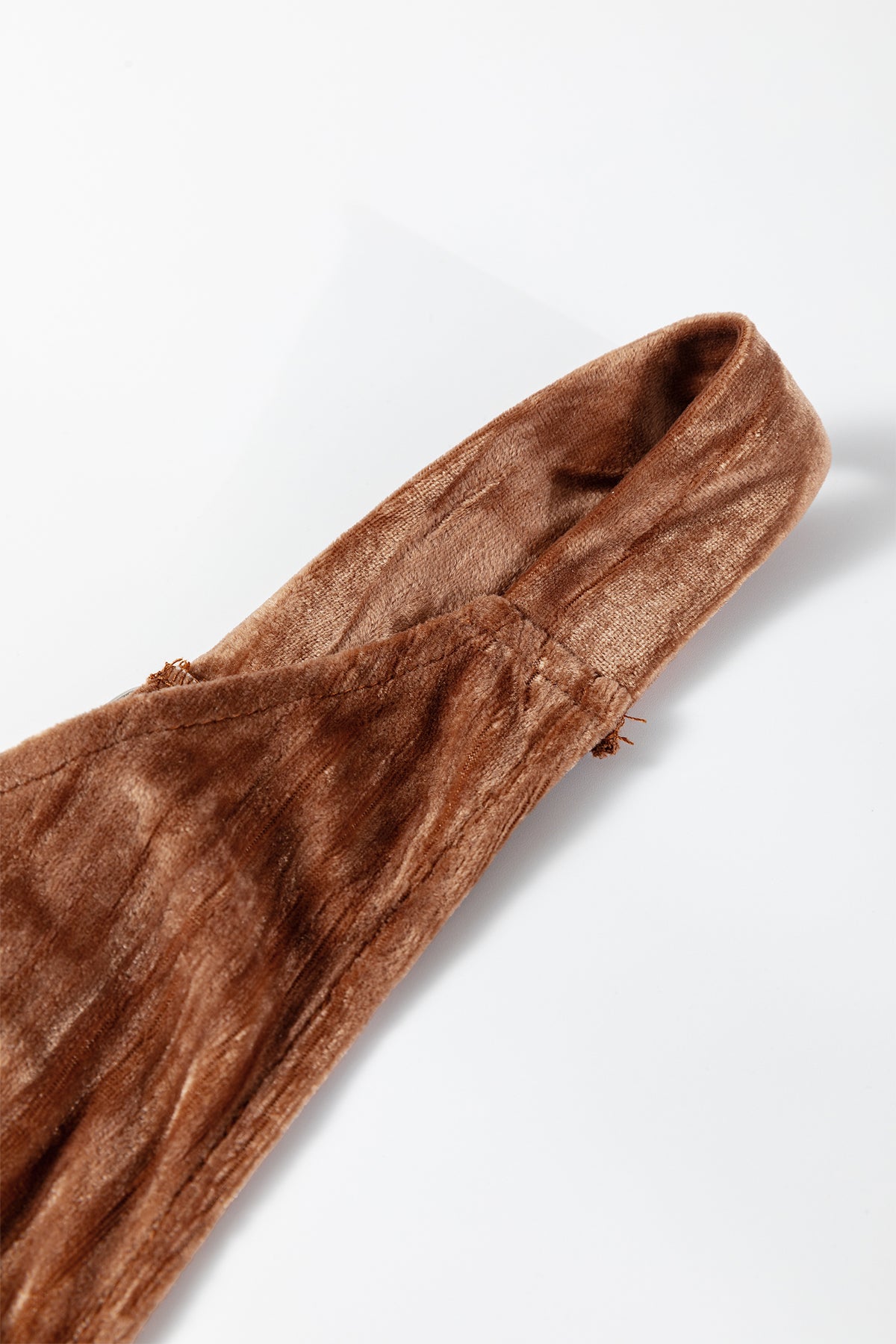 Chicory Coffee Velvet Adjustable Straps Patched Pocket Jumpsuit
