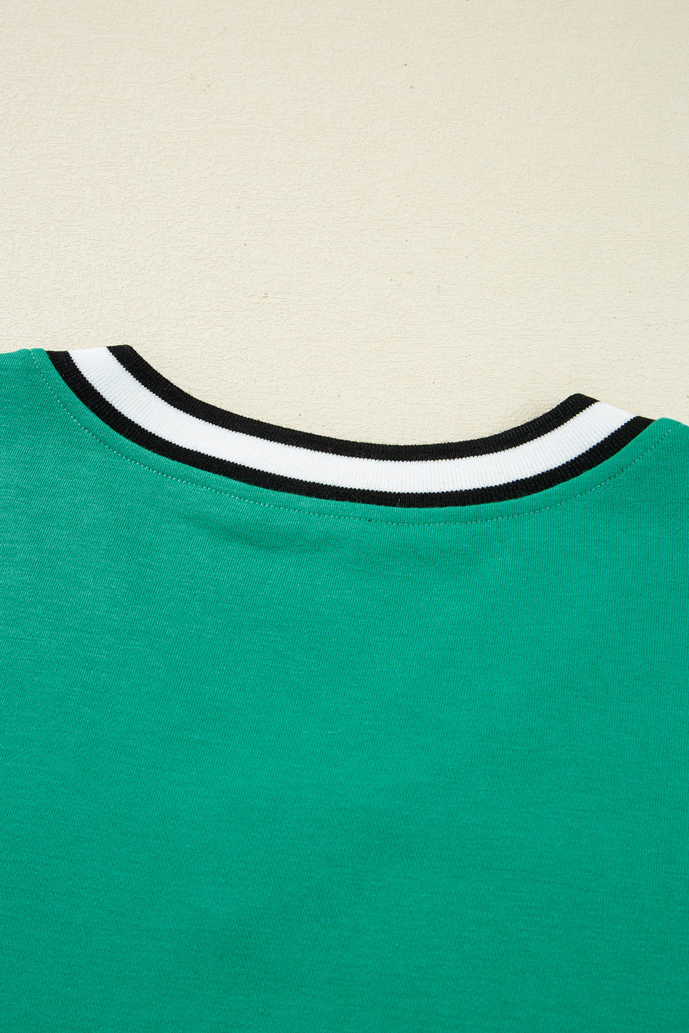 Mint Green Varsity Striped V Neck T Shirt Dress with Pockets