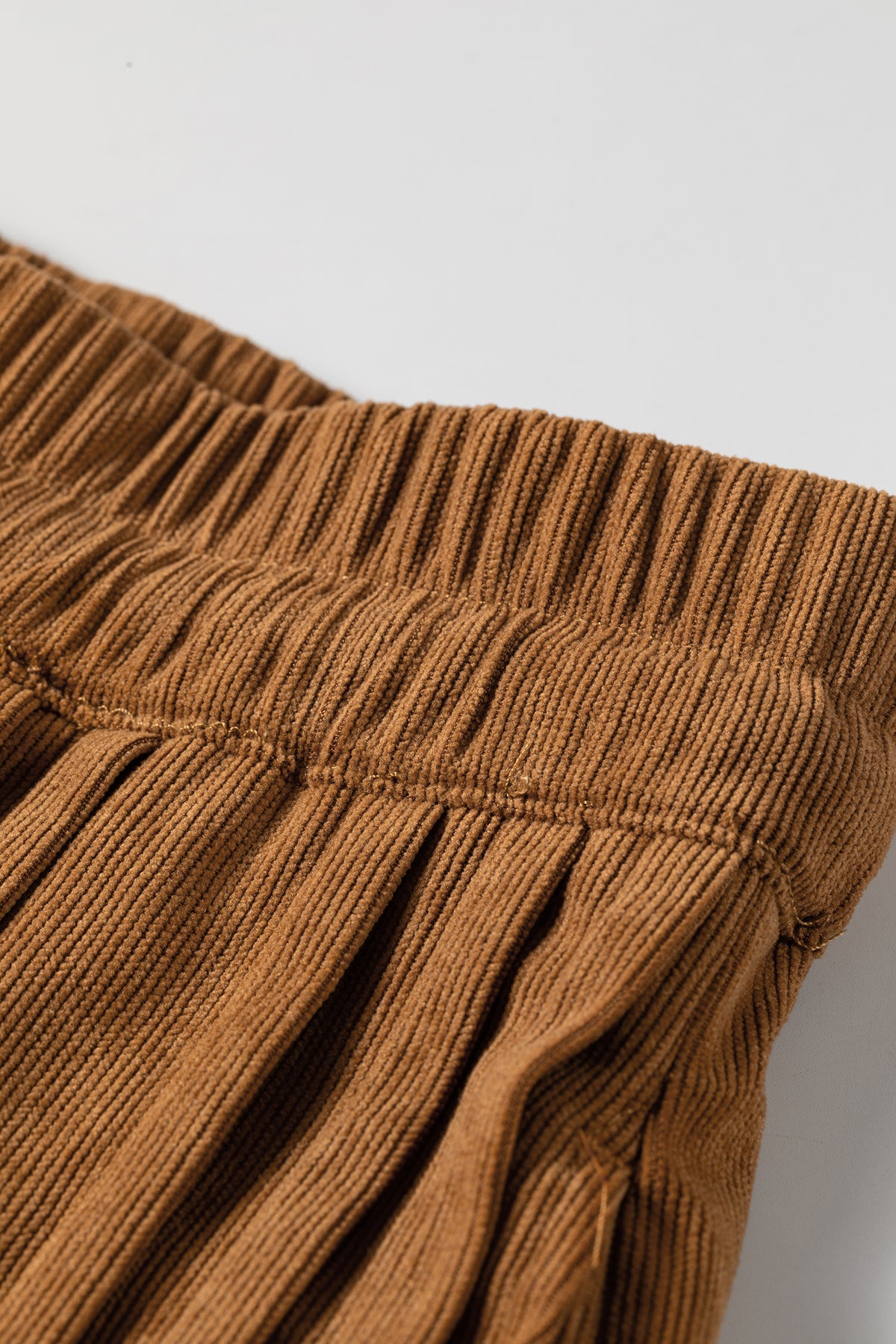 Thai Curry Elastic Waist Wooden Button Placket Ankle Length Wide Pants