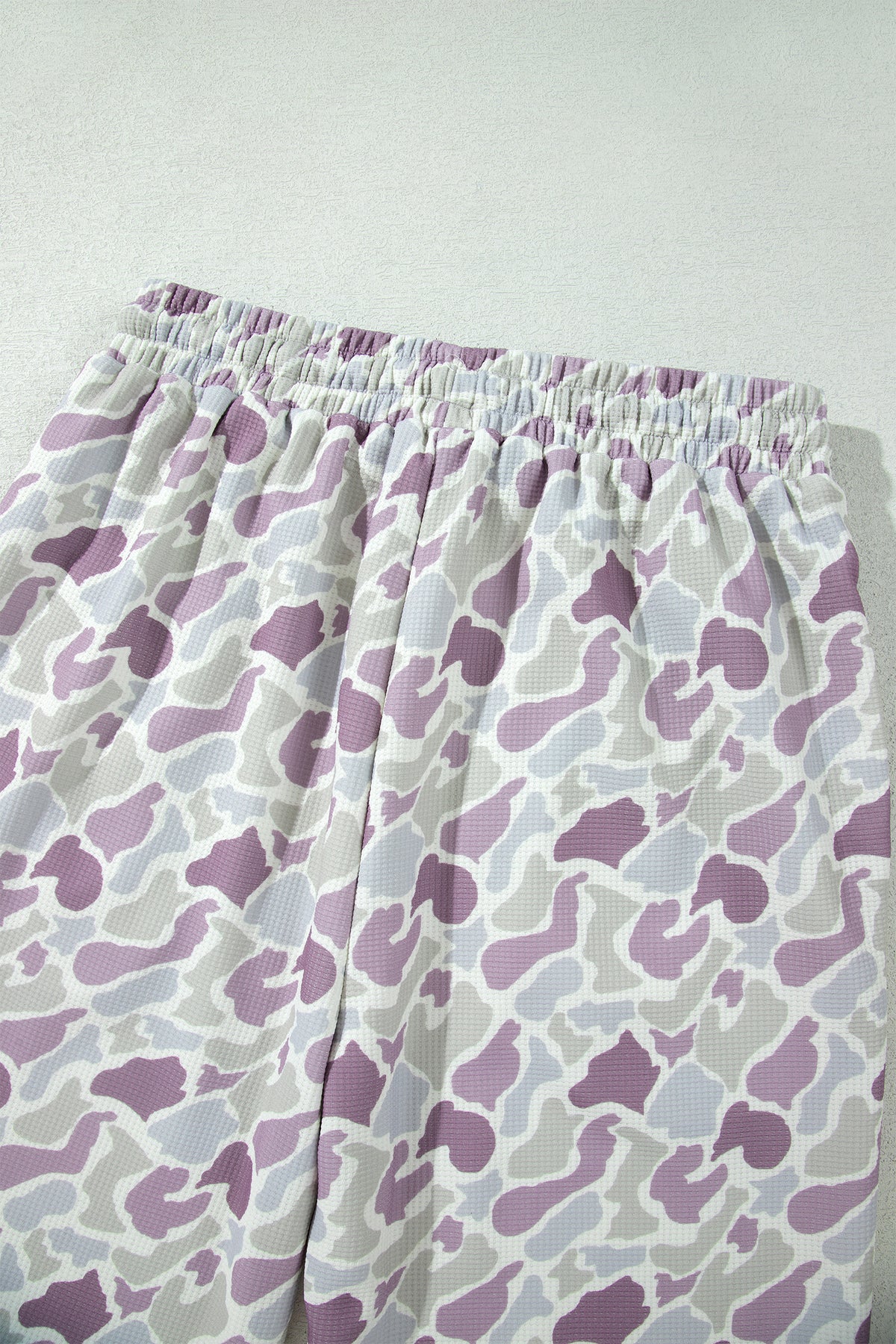 Green Camo Print Drawstring Waist Loose Fit Full-Length Pants