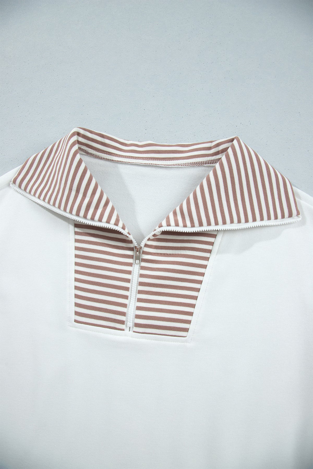 Khaki Stripe Color Block Top and Shorts Set