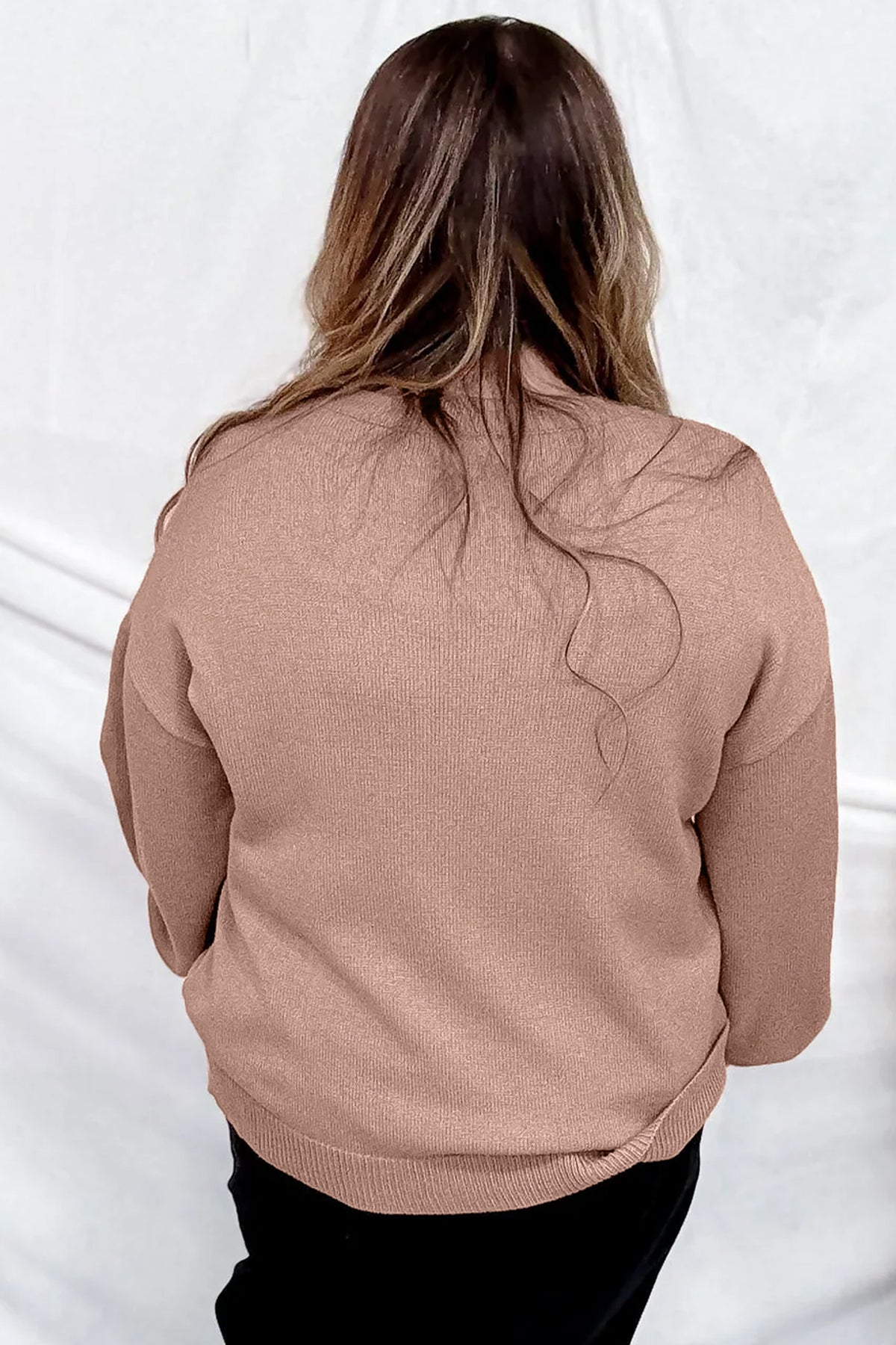 Dark Khaki Leopard Bow Embroidery Tunic Plus Size Sweater