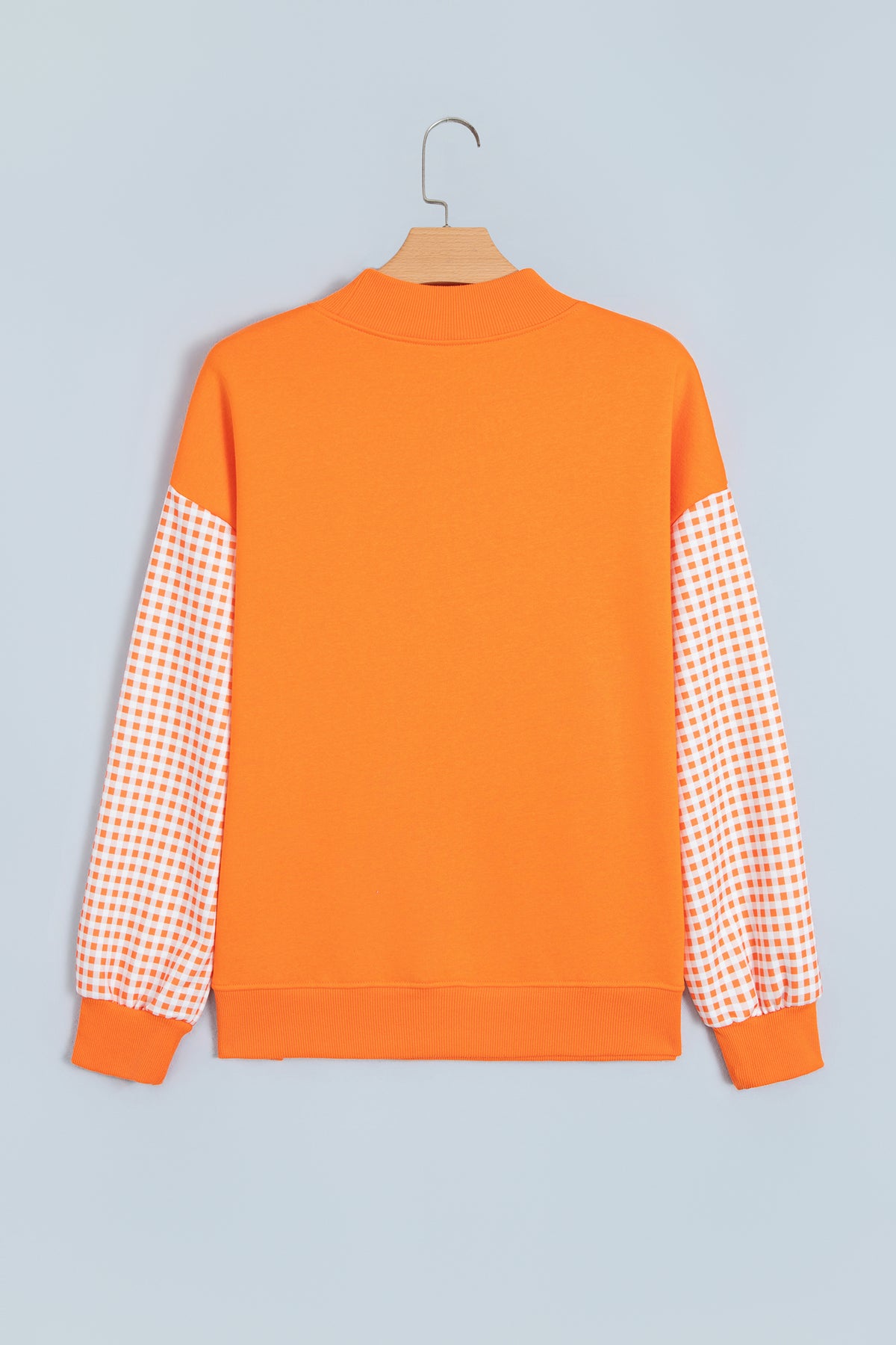 Fiery Red Gingham Plaid Oversized Sweatshirt