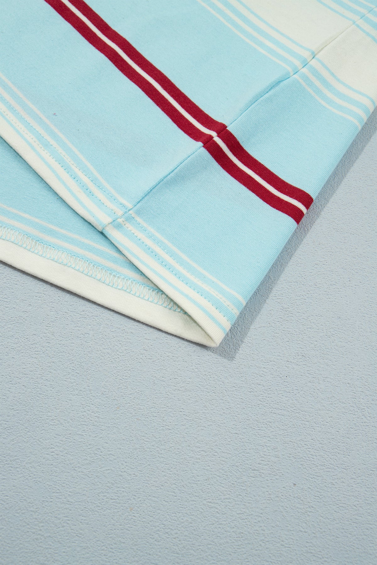 Sky Blue Stripe Striped Patchwork Pullover Top