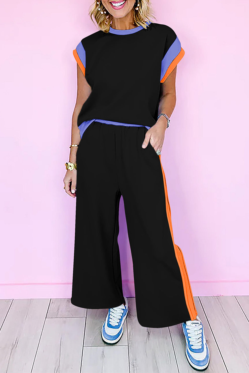 Women's Valerian Color Block Detail Two-piece Set