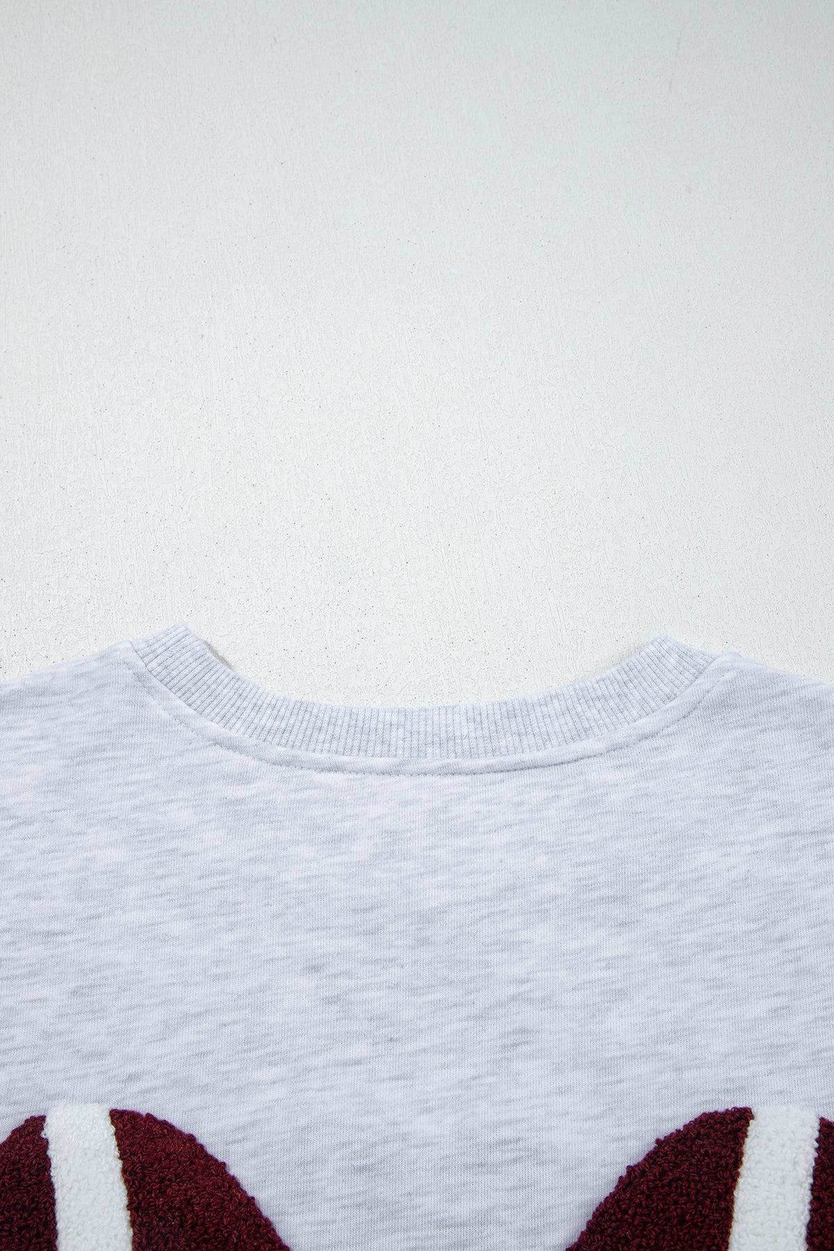 Gray Chenille Embroidered Rugby Bow Game Day Sweatshirt