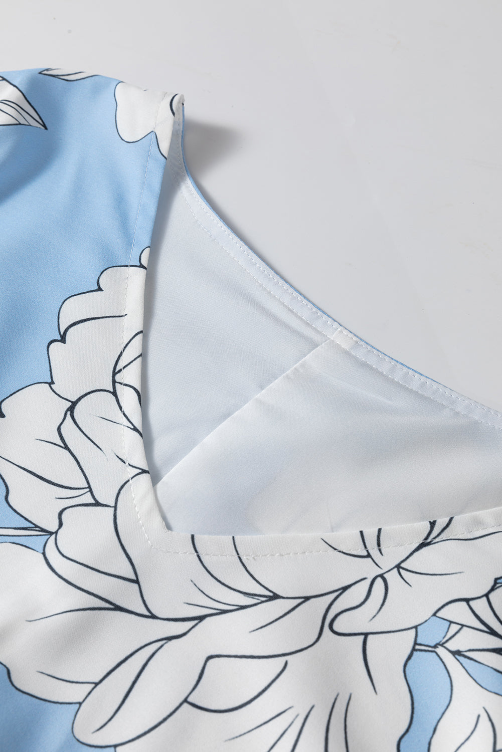 Sky Blue Floral Tiered Plus Size Maxi Dress