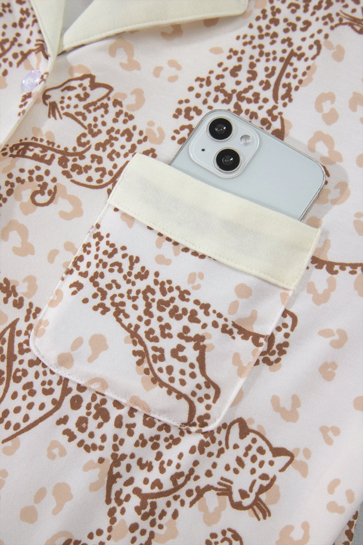 Yellow Leopard Print Colorblock Long Sleeve Lounge Set