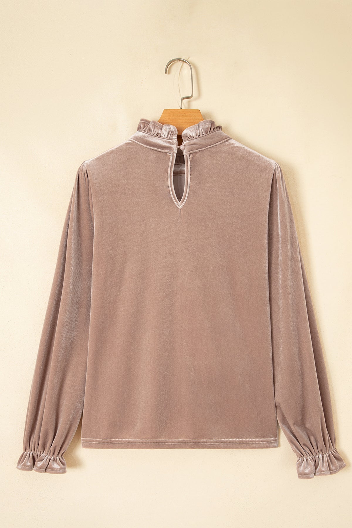 Smoke Gray Western Style Stand Neck Velvet Top