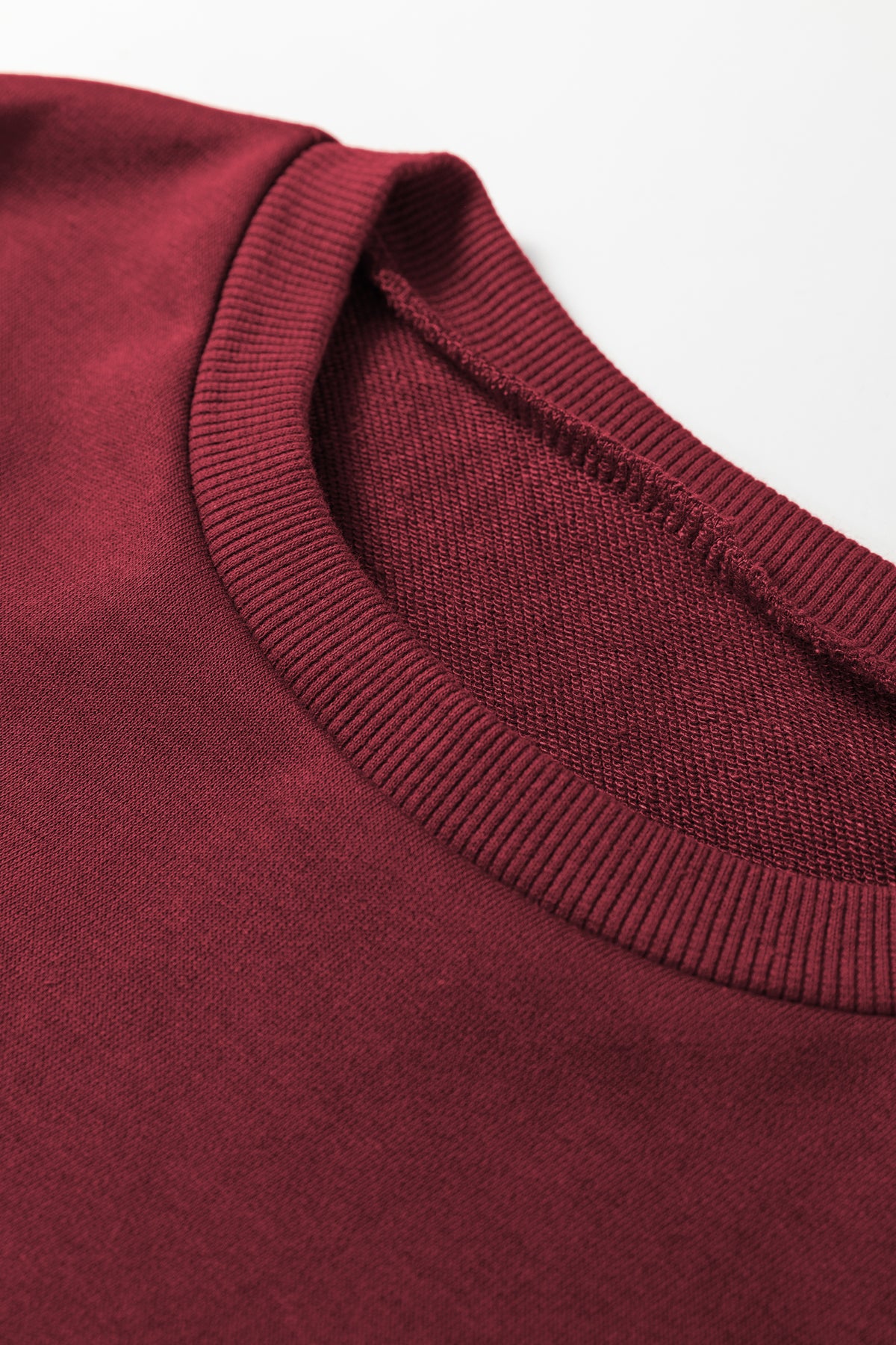 Women's Burgundy Varsity Striped Long-Sleeve Pullover Sweatpants Set