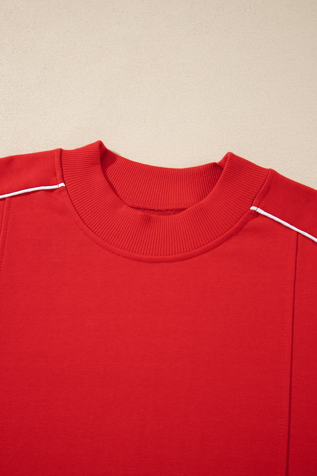 Fiery Red Stand Neck Regular Fit Sweatshirt