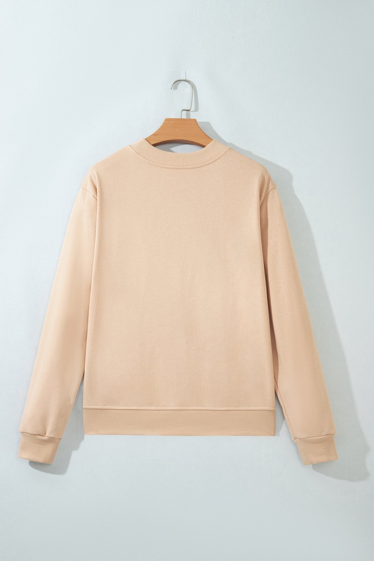 Light French Beige Western Embroidery Round Neck Sweatshirt