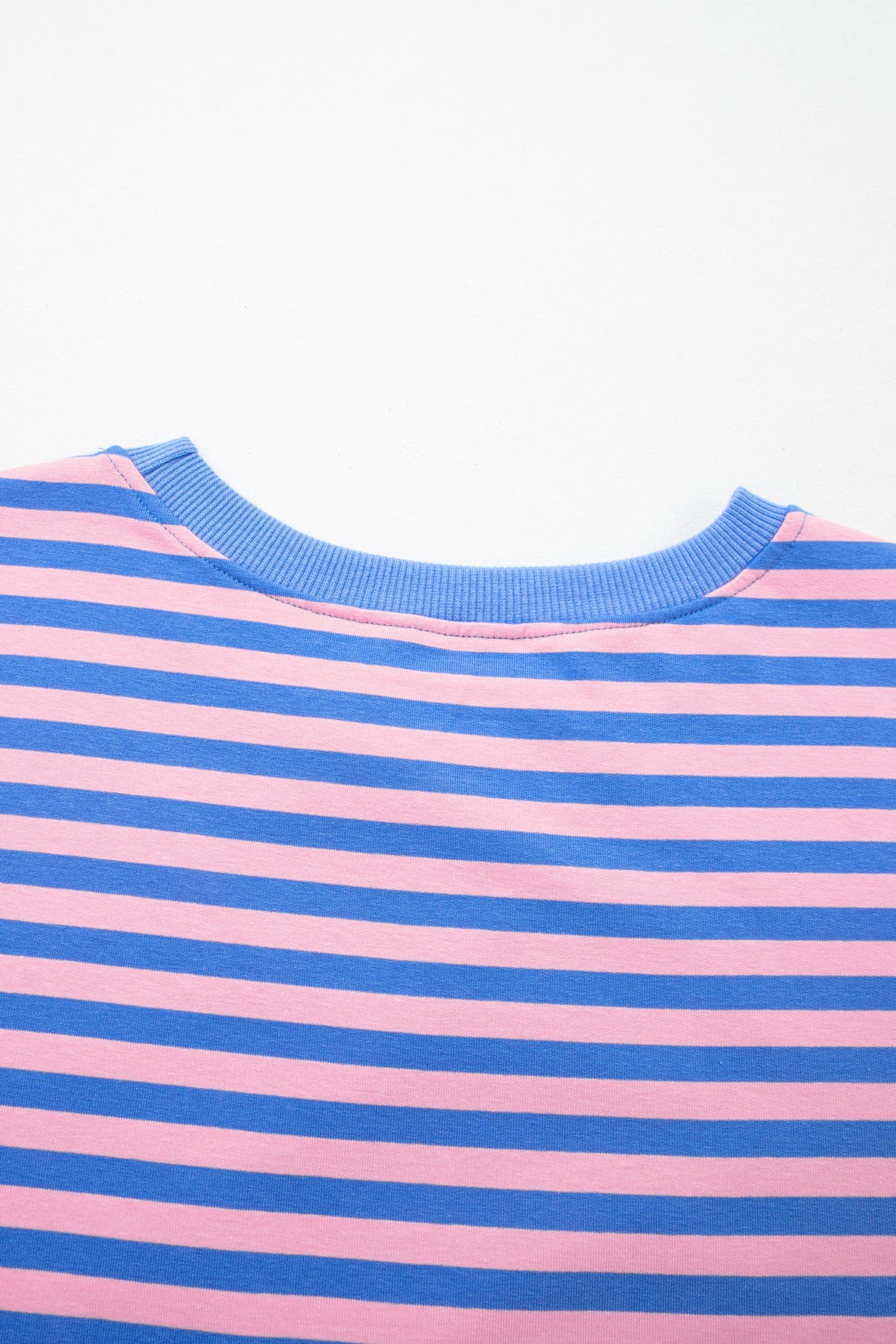 Women's Blue Stripe Relaxed Short-Sleeve Top Skort Two-Piece Set